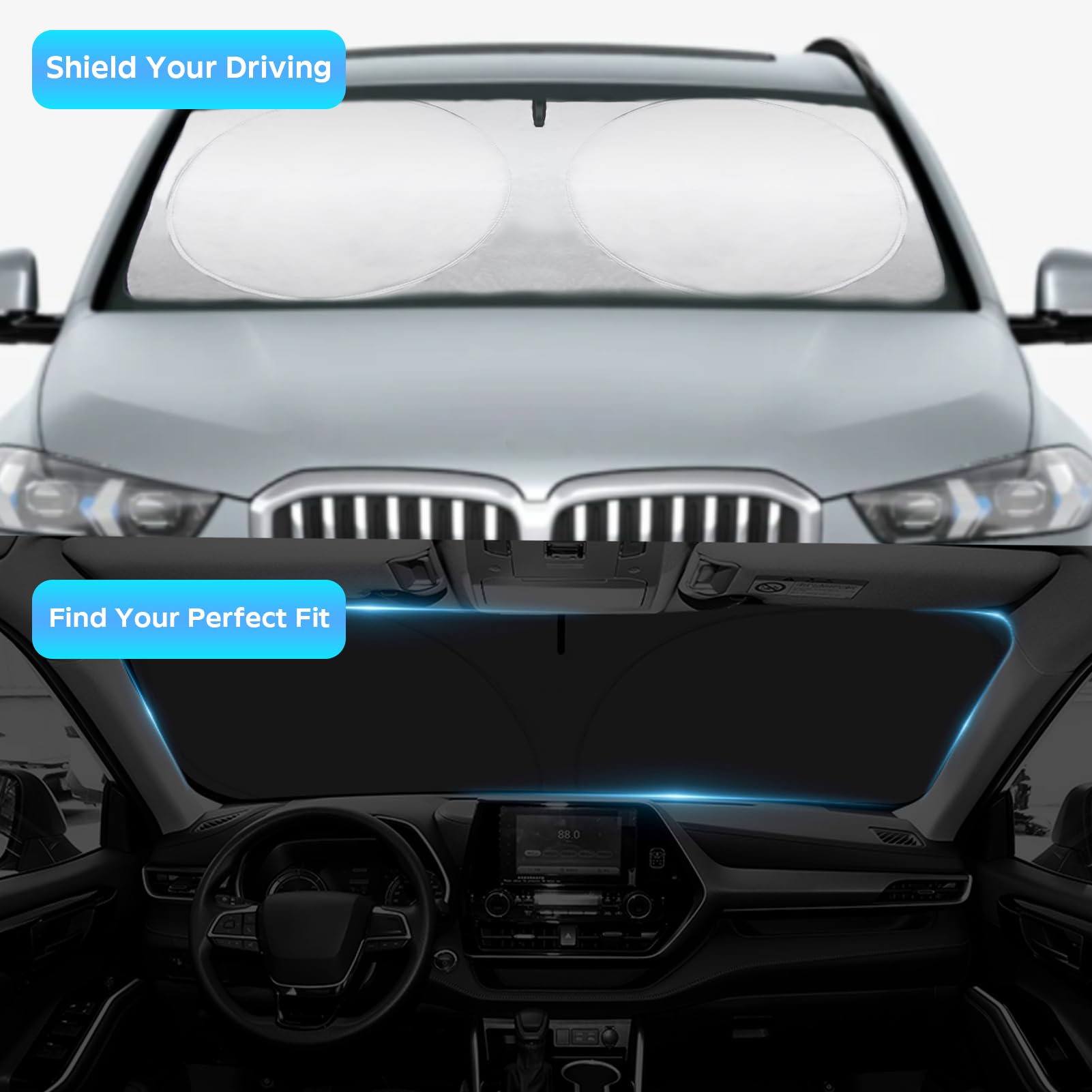 Insauto For 2019-20242025 Bmw 3 Series Car Windshield Sun Shade Sunshade For 2022-2025 B&W 3 Series 330I M340I Sun Protector Fro