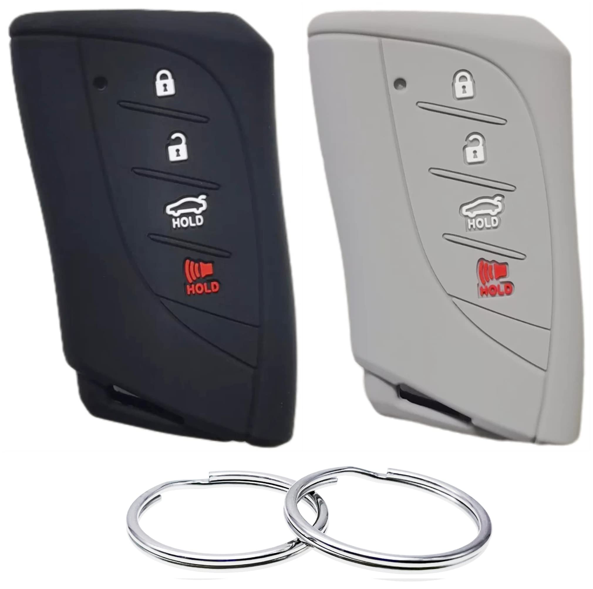 REPROTECTING Silicone Rubber Key Fob Cover Compatible with Lexus (4 Buttons) ES300h ES350 LC500 LC500h LS500h NX350 NX250 NX350h