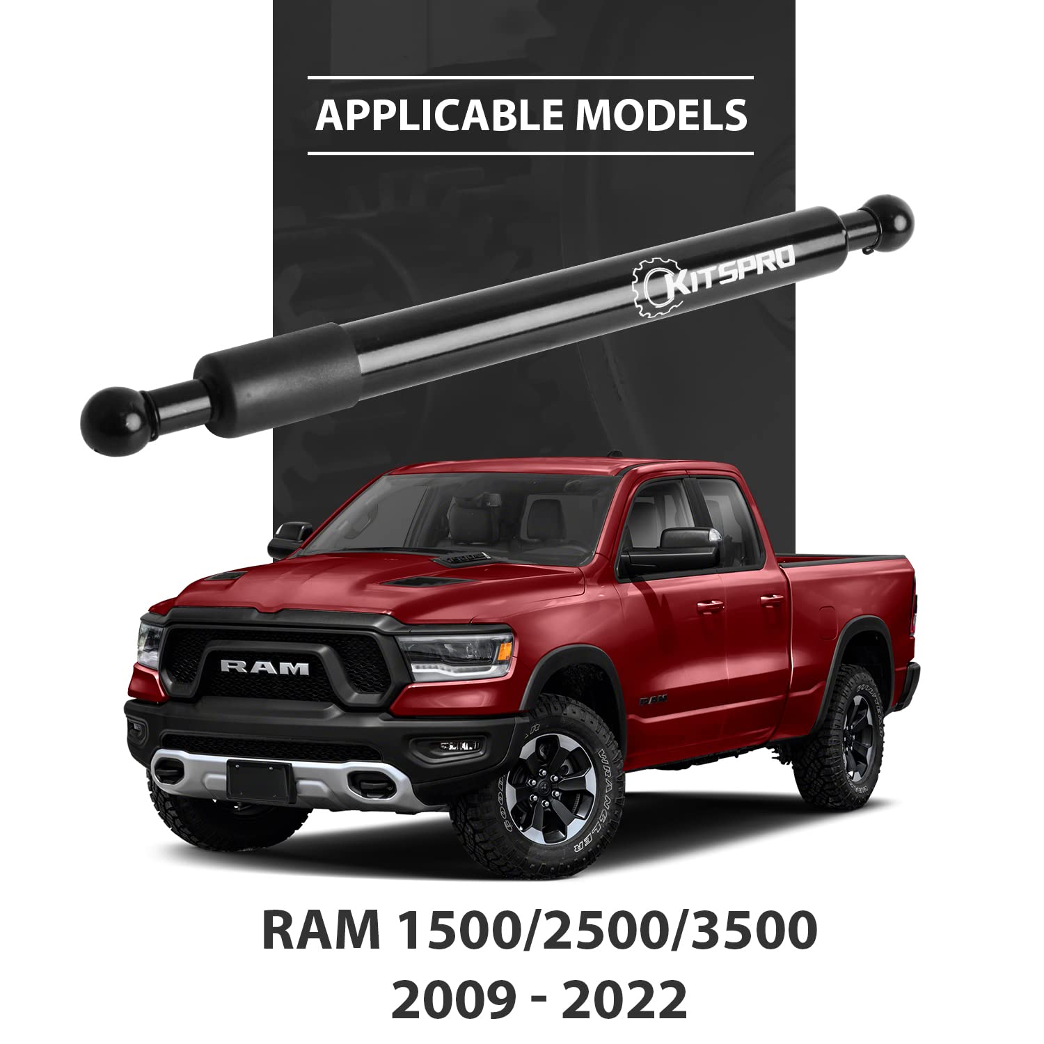 Kitspro Truck Tailgate Assist For Dodge Ram 1500 All Models 2009-2018, 1500 Classic Models 2019-2023, And 2500 3500 All Models 2010-2023 Truck Accessories Tailgate Damping Strut, Pack Of 1
