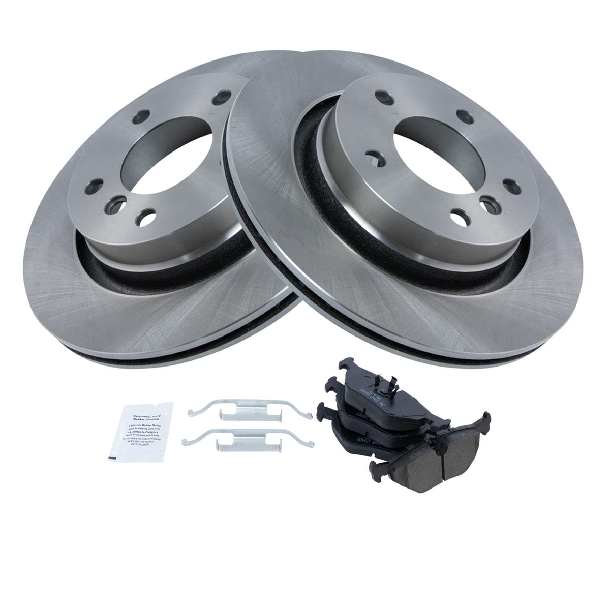 Trq Rear Brake Pad & Rotor Kit Brake Pads Brake Rotor Ceramic Compatible With 2000 Bmw 323Ci 323I 328Ci 1999-2000 328I