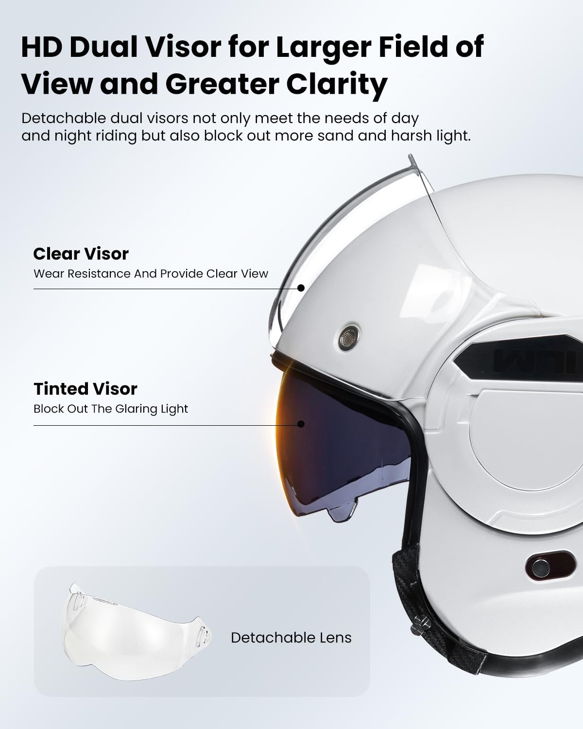 ILM Vintage Full Face Modular Motorcycle Helmet, DOT Model B707, 2XL, White, Acrylonitrile Butadiene Styrene for Men & Adults