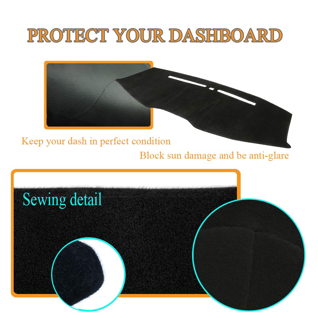 Dash Cover Dashboard Cover Pad Mat Custom Fit For Ford Mustang 2005 2006 2007 2008 2009 (Black) Y63