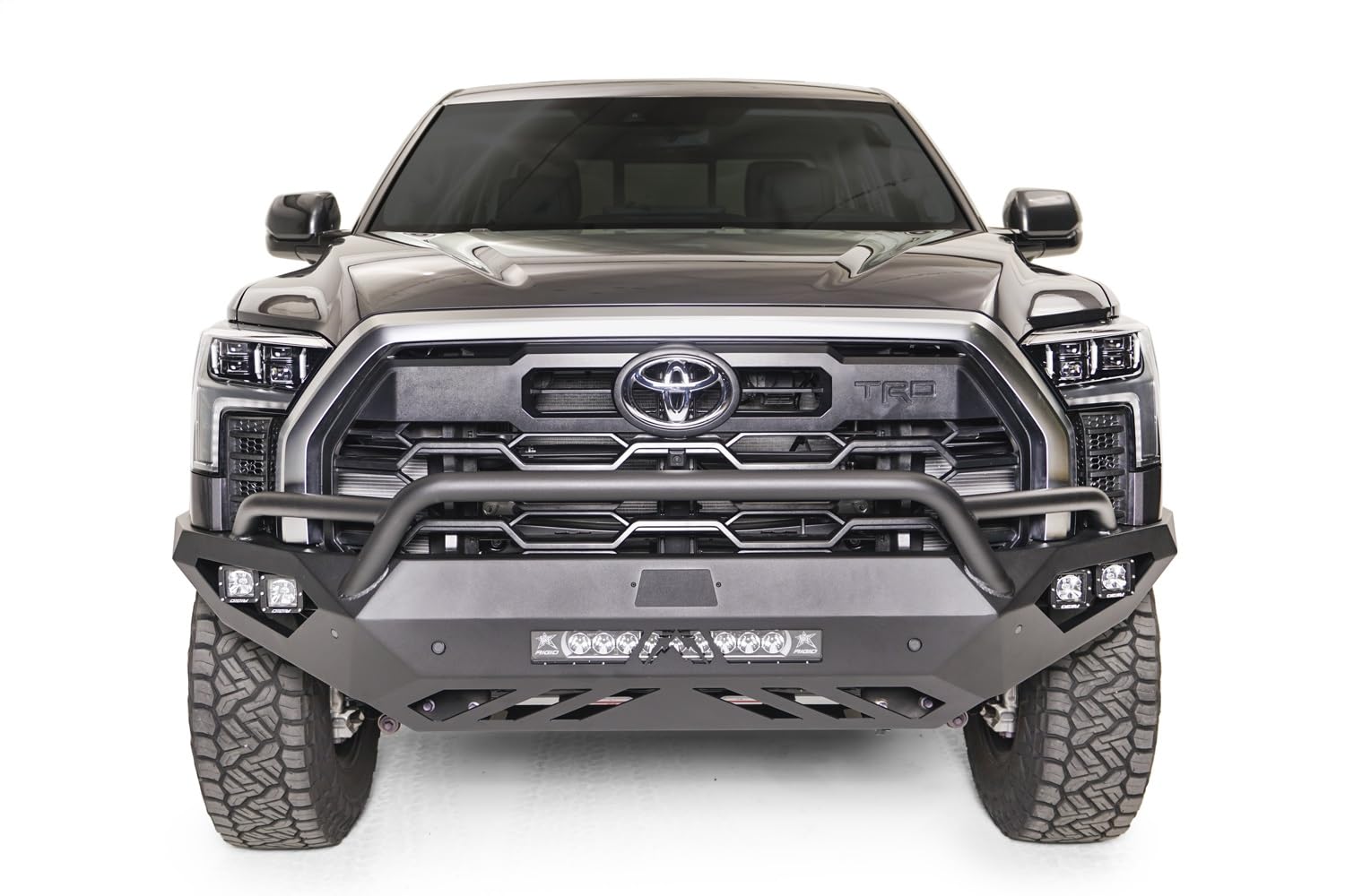 Fab Fours Tt22-D5452-1 Vengeance Front Bumper Fits 22-23 Toyota Tundra - 2 Stage Black Powder Coated - W/Pre-Runner Guard