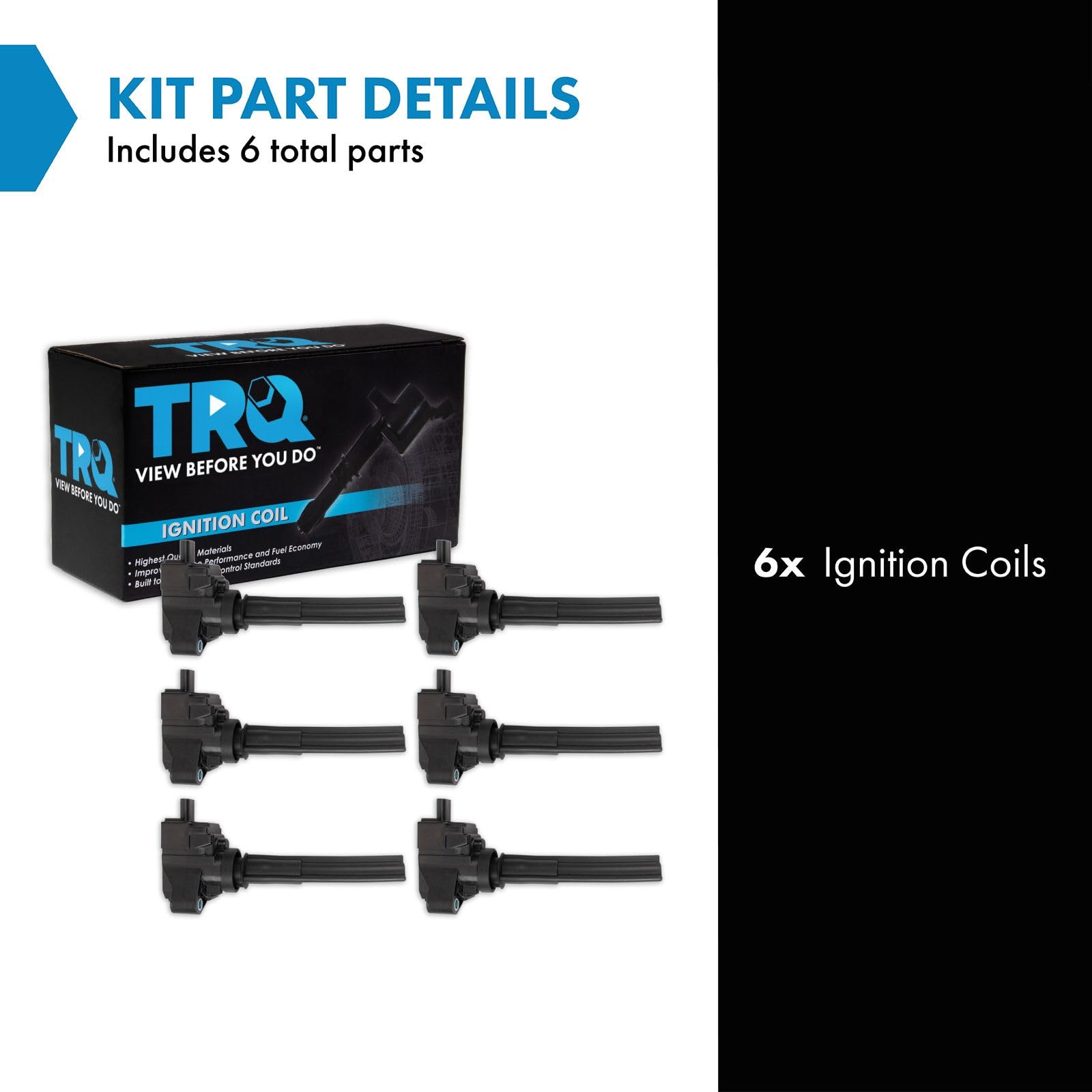 Trq Ignition Coil Set Compatible With 2021-2023 Ford Bronco 2019-2023 Edge 2020-2023 Explorer 2018-2023 F-150 Police Interceptor