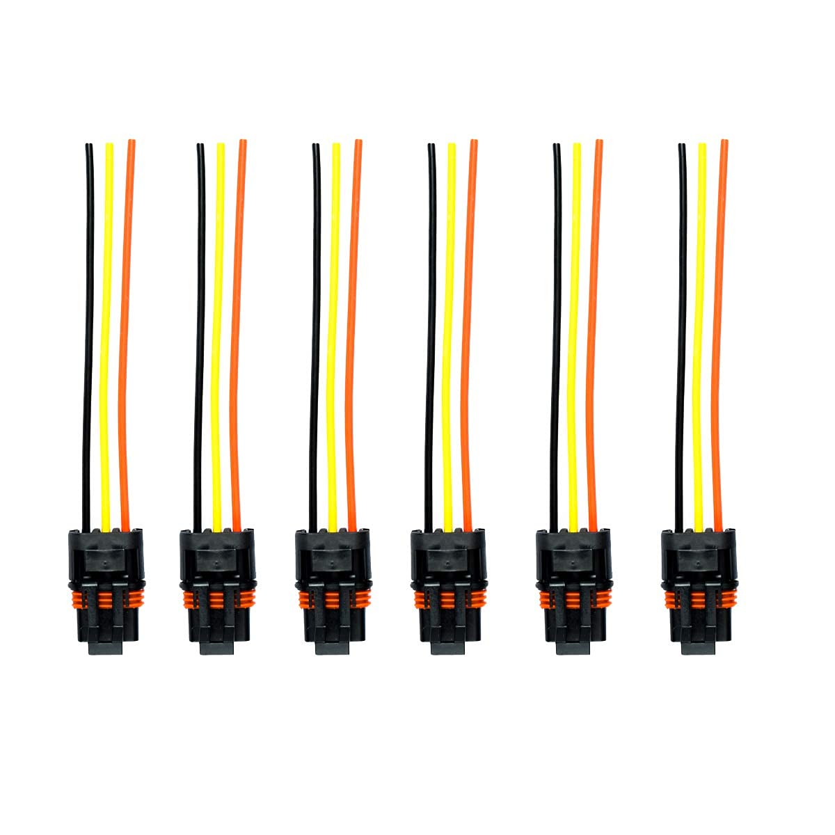Pulse Power Plug Pigtail Connector Compatible With 2018 2019 2020 2021 Polaris Ranger Xp 1000 / Rzr/Pro Rs1 General Bus Bar Harness Pigtail Connectors 6Pcs (Yellow Red Black)