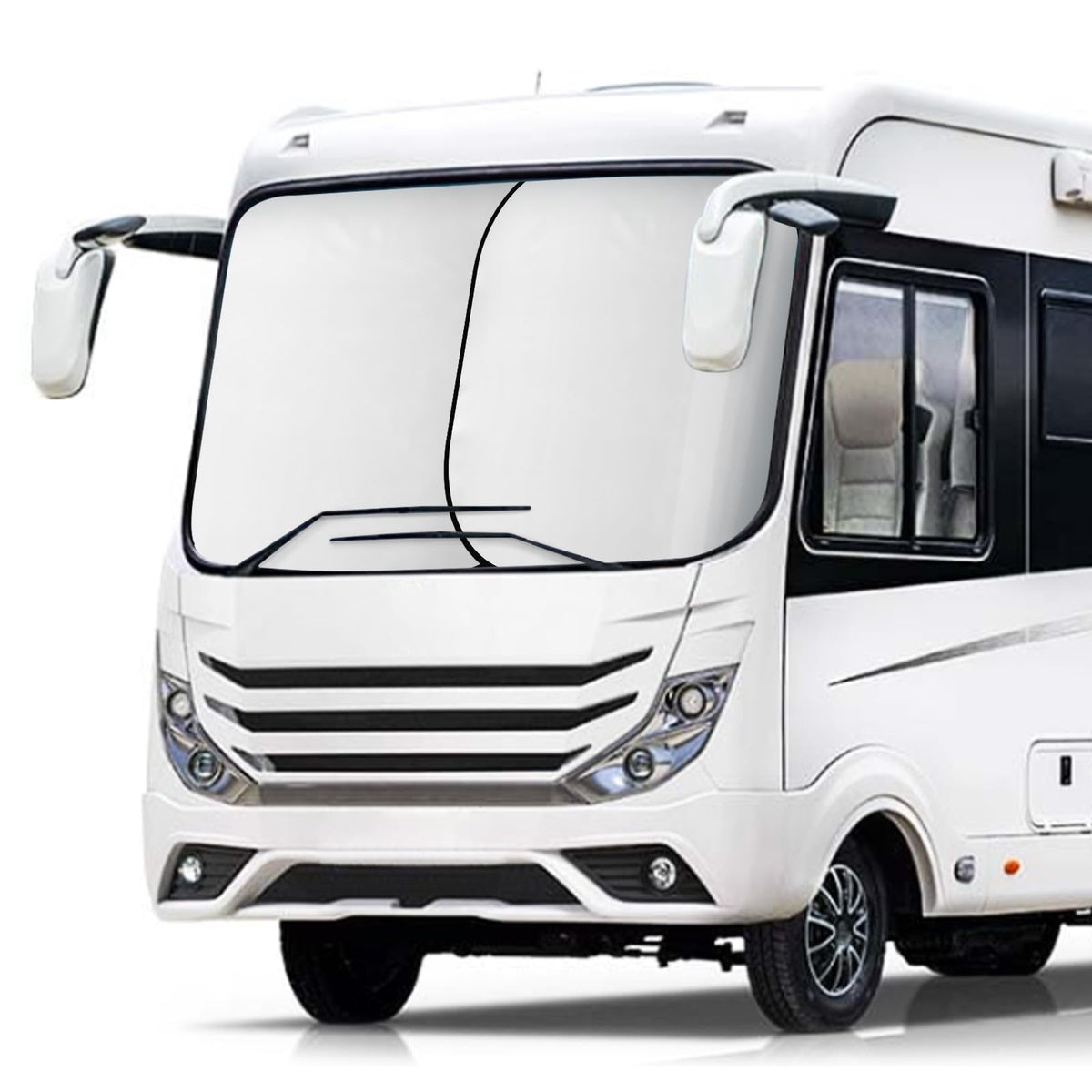 Arana 2 Piece Rv Sun Shade For Windshield, Rv Car Windshield Sun Shade Cover Keeps Your Cool Front Rvs, Trucks, Motorhomes, Larg