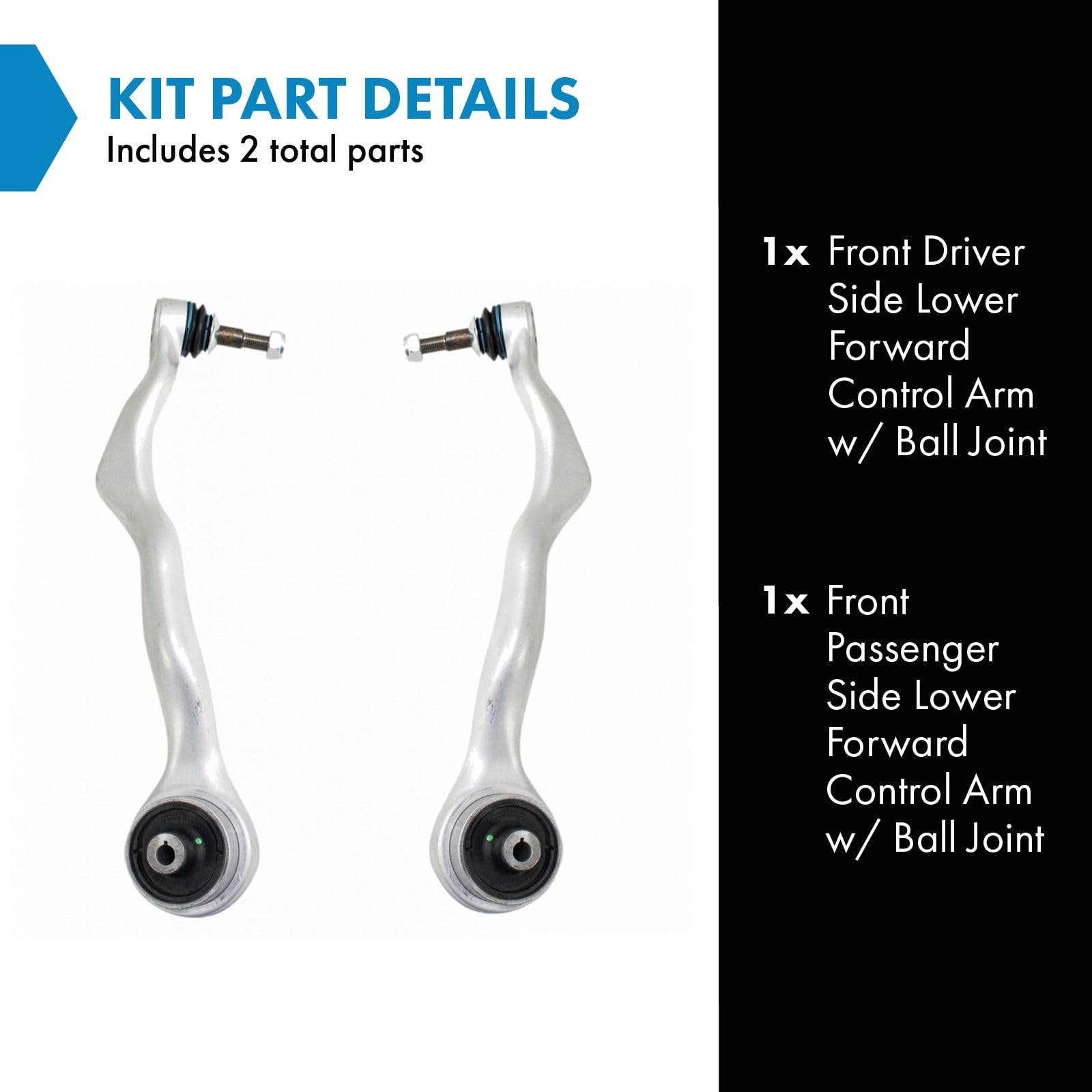 Trq Front Lower Control Arm With Ball Joint Set Compatible With 12-21 Bmw