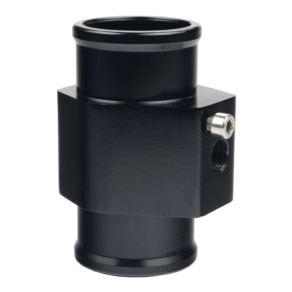 Dewhel Aluminum Black Water Temp Meter Temperature Gauge Joint Pipe Radiator Sensor Adaptor Clamps 38Mm