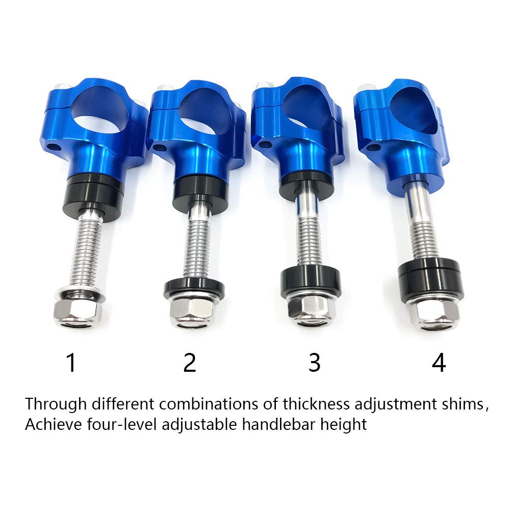 Otom Motorcycle Handlebar Clamp Cnc Aluminum Alloy Bar Clamps 28Mm Or 1 1/8' For Wr Rmz Kxf Crf Handlebar Riser (Blue, 10Mm)