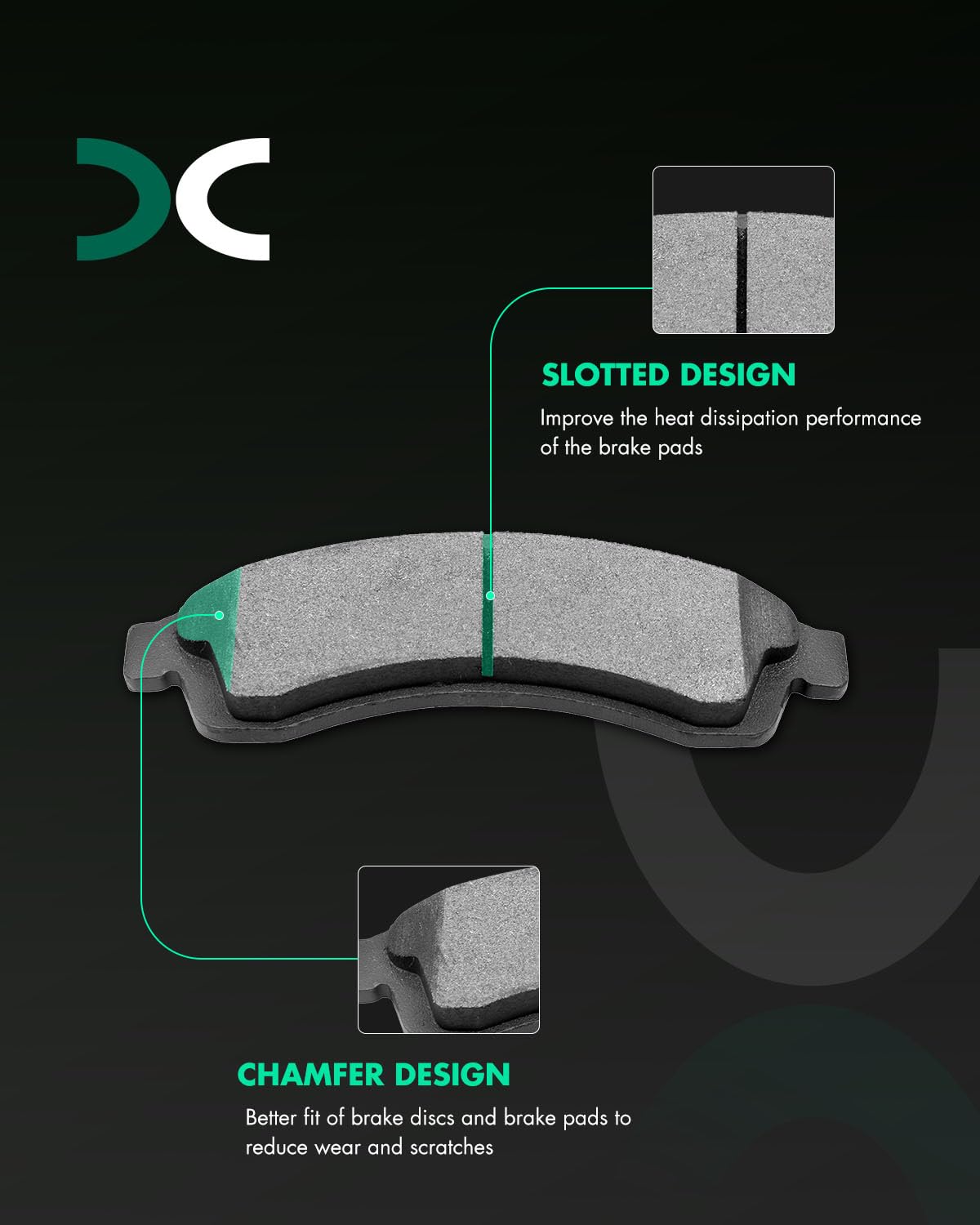 Ceramic Brake Pad Kit,Scitoo Brake Pads Front Fit For Buick Rainier,For Chevy Ssr/Trailblazer Ext,For Gmc Envoy/Jimmy,For Gmc En