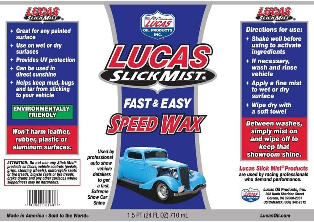 Lucas Oil 10160 Slick Mist Speed Wax - 24 Ounce (Pack Of 6)