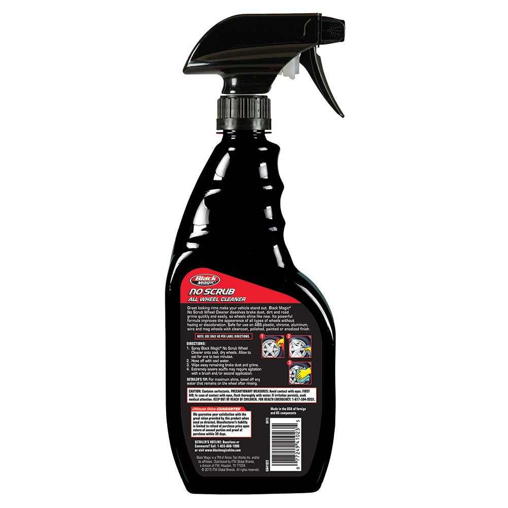 Black Magic Bm41023 No Scrub All Wheel Cleaner, 23 Oz. - No Scrubbing Needed, Just Apply, Hose Off And Wipe For Clean Wheels Eve
