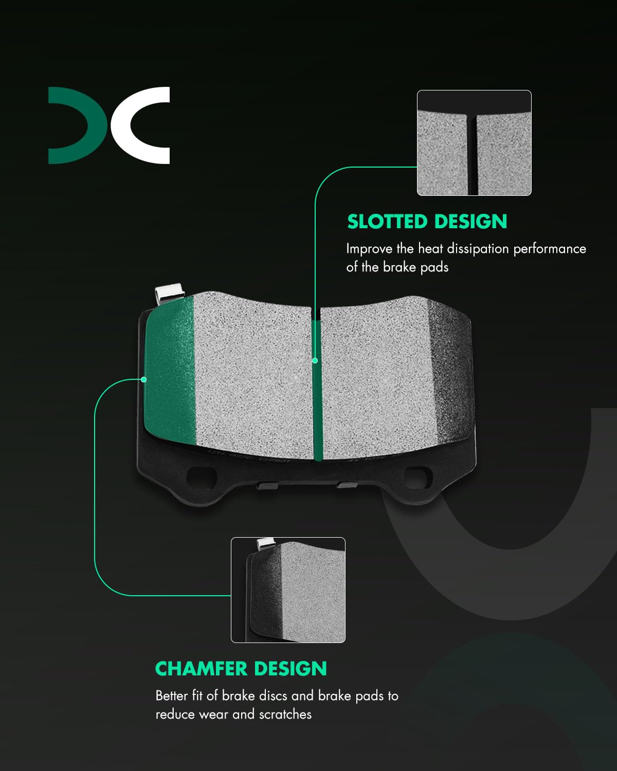 Scitoo D1053 Rear Semi-Metal Brake Pads Fit For Cadillac Cts/Sts,For Chevy Camaro/Ss,For Chrysler 300,For Dodge Challenger/Charg