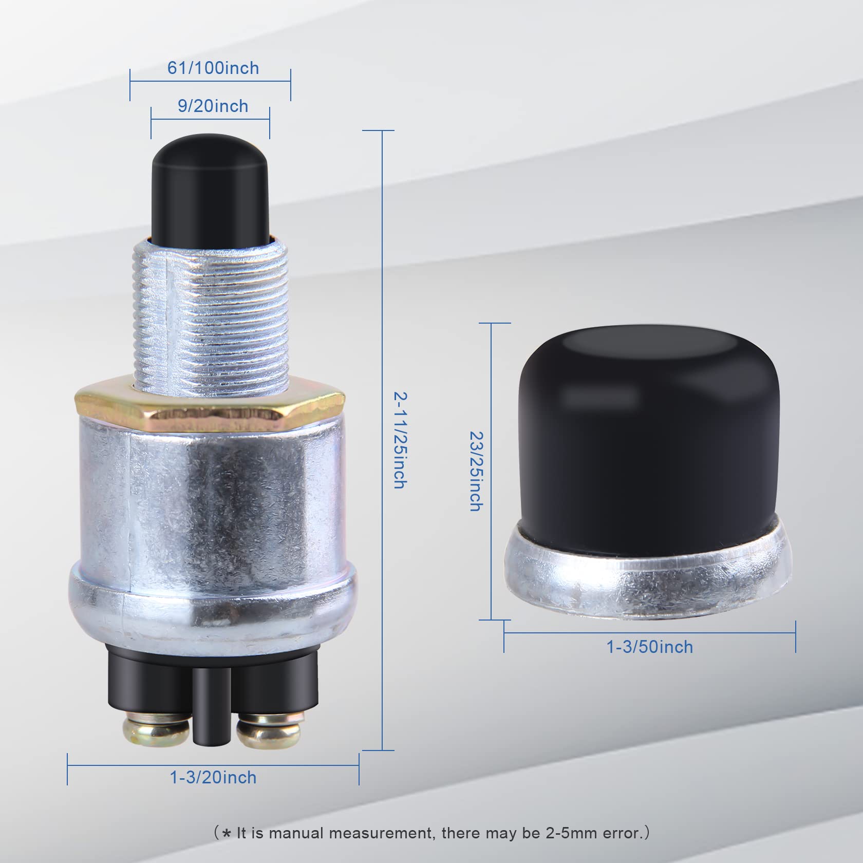 Weatherproof Engine Push Button Start Switch 12V Starter Push Button Momentary Start Switch For Car Truck Boat Rv Atv, 1 Pcs