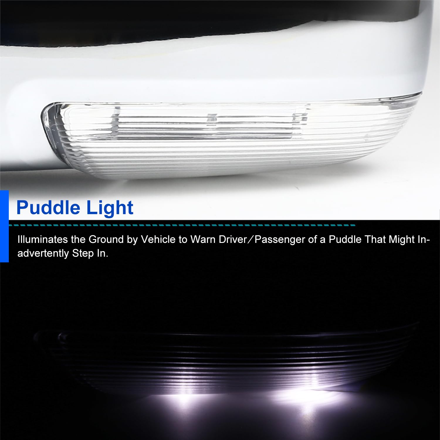 Spec-D Tuning Power Fold Heated Temper Sensor Chrome Left Driver Side Mirror Compatible With 2013-2019 Dodge Ram 1500