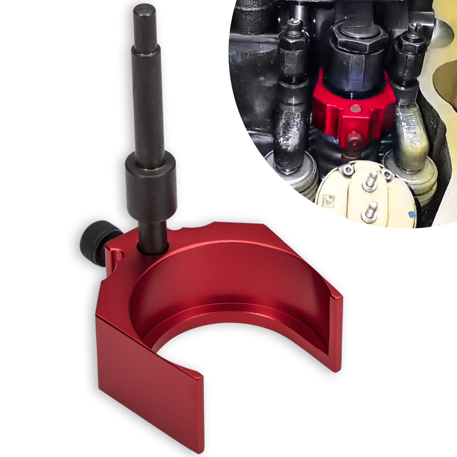 9U-7227 Injector Height Adjustment Gauge Tool Aluminum Alloy For Cat Caterpillar 3406E, C-15 And C-16 (Red)