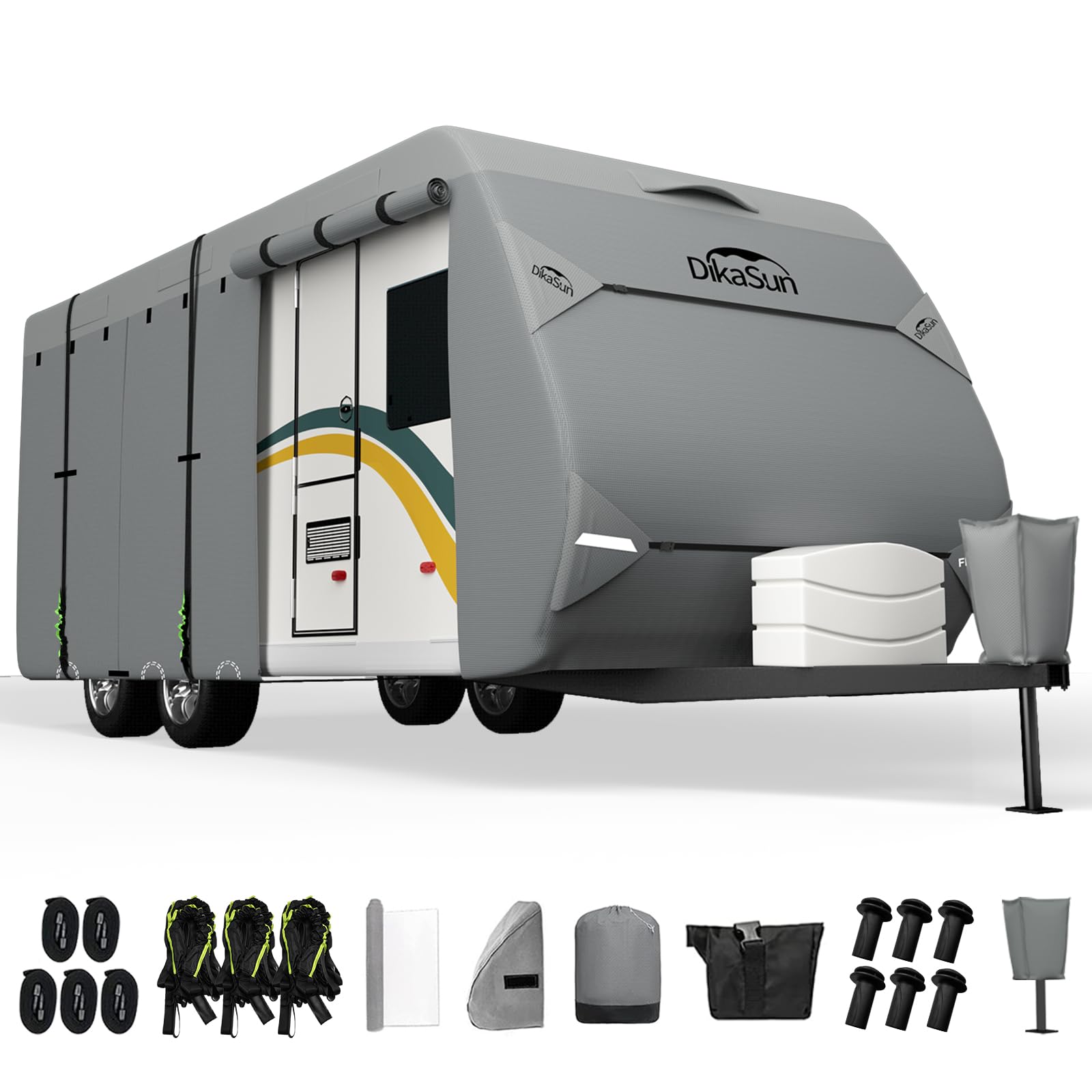 Dikasun Rv Cover, Upgraded 7 Layers Top Travel Trailer Cover Fits 38-40 Ft Rv, Waterproof Camper Cover For Toy Hauler With Tongu