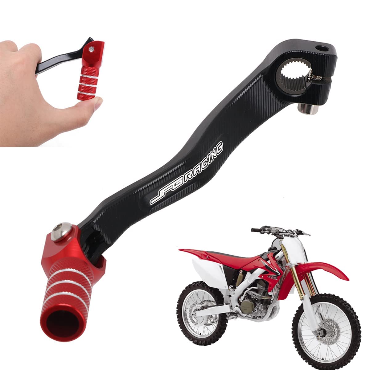 Jfg Racing Motorcycle Folding Gear Shifter Shift Lever Pedal Cnc For Crf250R 2004-2009 Crf250X 2004-2017 Crf450R 2002 Dirt Bike Red