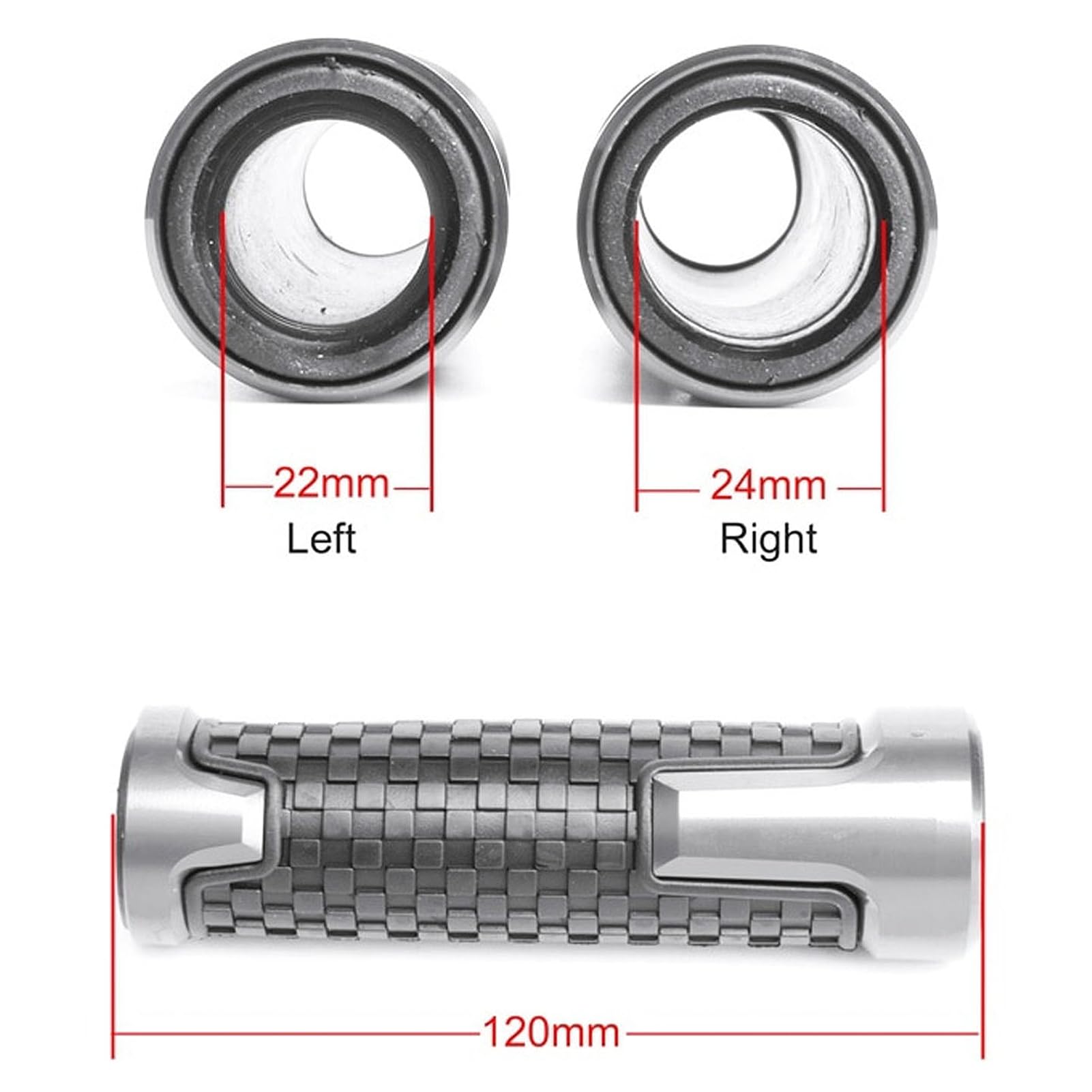 ZYAKOMO 7/8 22mm CNC Aluminum Motorcycle Handlebar Grips Fit for Kawasaki Ninja 650 Ninja 400 Ninja 1000 2017-2023 2024 Ninja