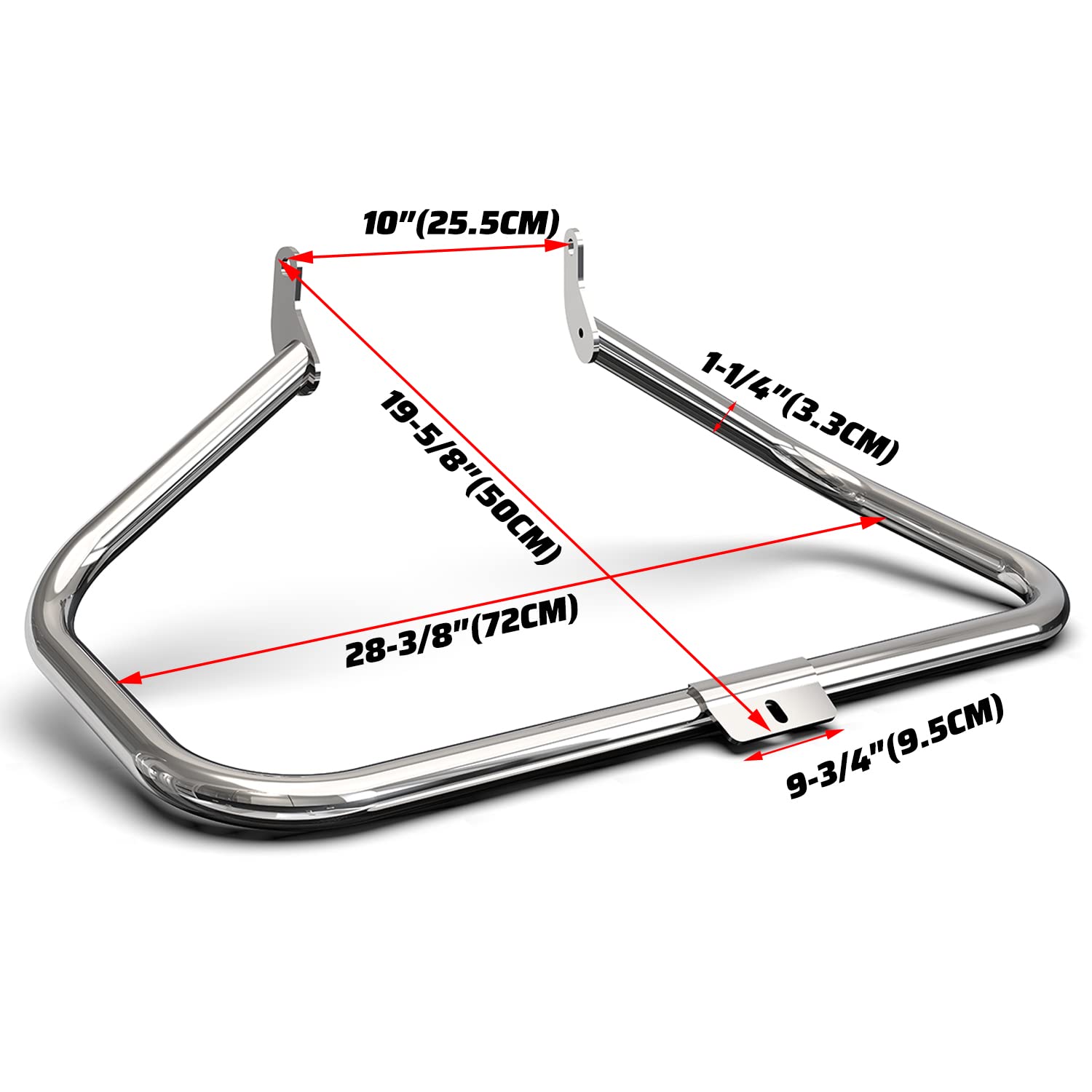 ECOTRIC Chrome Engine Guard Highway Crash Bar Compatible with 2000-2017 Harley Heritage Softail Fat Boy Springer FLST Replacemen