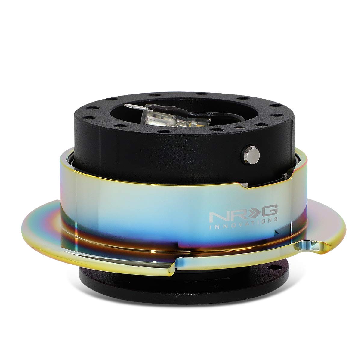 NRG Gen 2.5 Steering Wheel Quick Release Black Body with Neo Chrome NeoChrome Ring SRK-250BK-C/MC