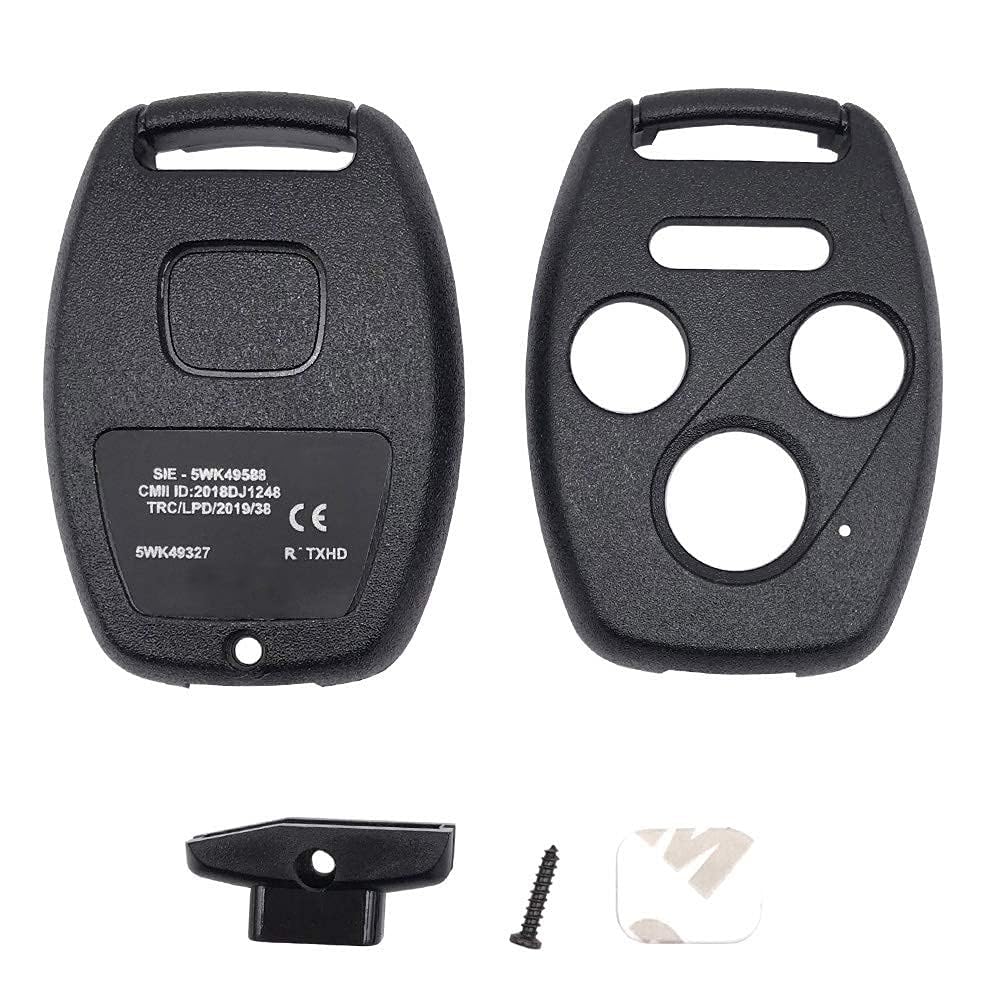 3+1 Buttons Replacement Key Fob Cover Case fit for Honda 2003-2012 Accord 2006-2013 Civic EX 2009-2015 Pilot 2005-2006 CR-V Ridg