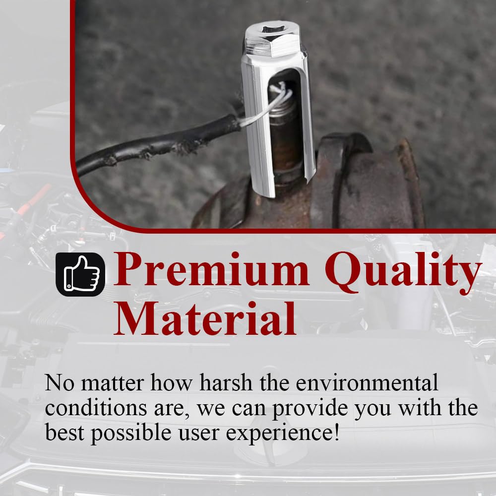 Winuerk Oxygen Sensor Socket, 7/8'' Automotive Replacement Oxygen Sensors With Side Wire Cutout, Opening Size 0.39'' O2 Sensor R