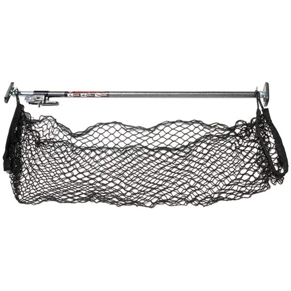 Keeper Ratcheting Cargo Bar - Rubber, Black/Silver, Adjustable From 40''-70'' - Comes With 60    X 24    Storage Net (5060), For