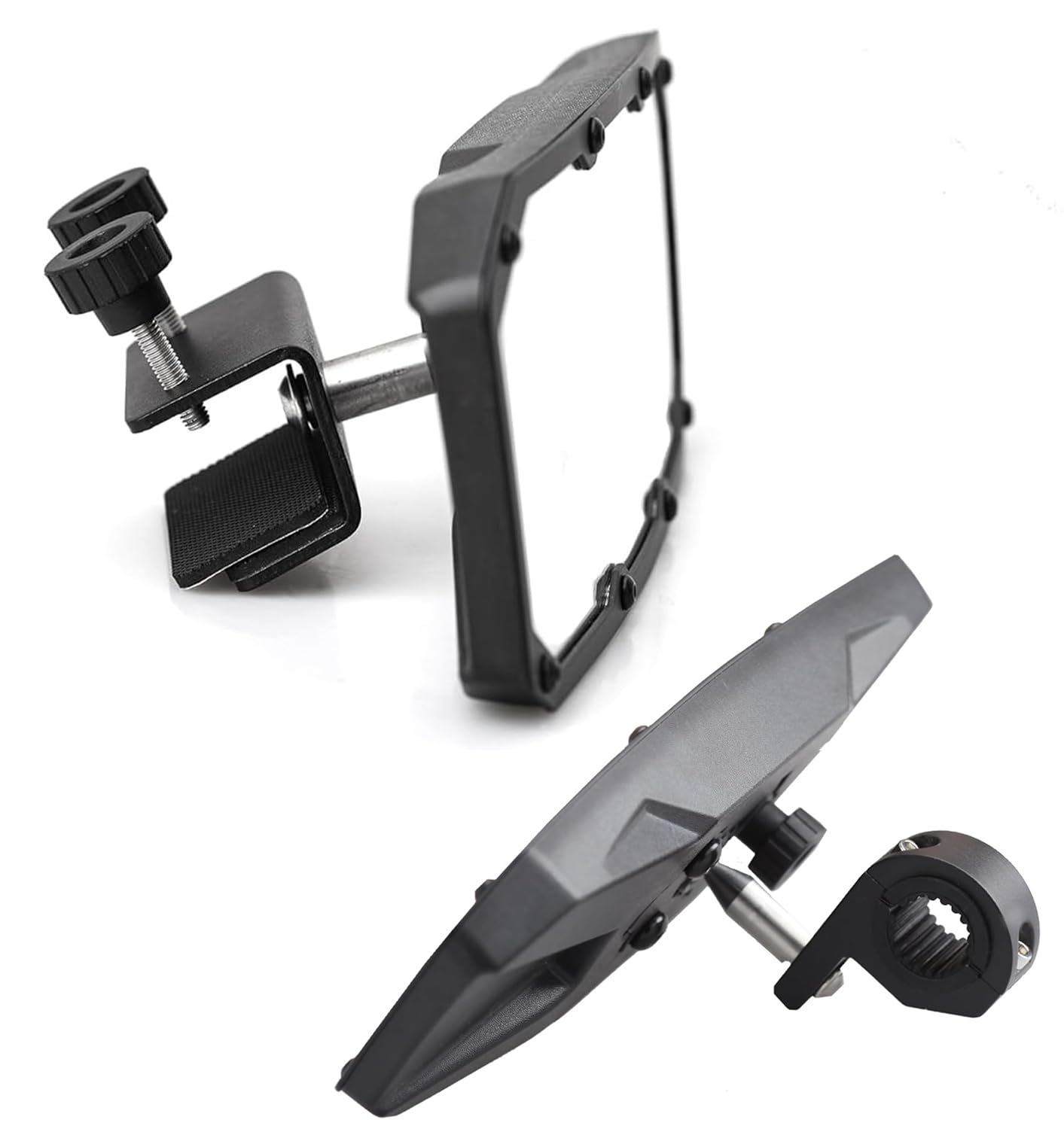 Boat Rear View Mirror 4.2x11,Universal Wide-Angle Convex Rear View Mirror for circular and square tubes, for Ski Boat Pontoo