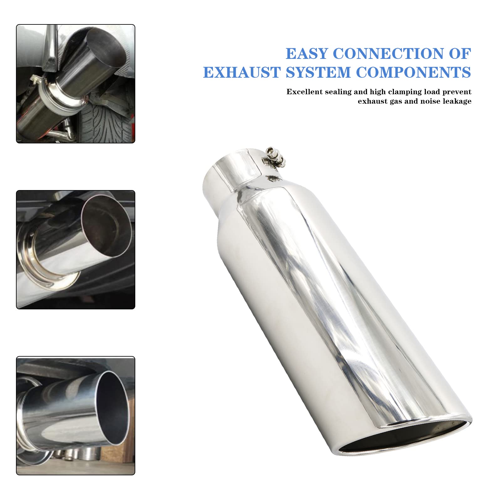 Rp Remarkable Power, 4'' Inlet 6'' Outlet - 18'' Long Stainless Steel Rolled Edge 20 Degree Exhaust Tip Diesel Ext23 2 Pack