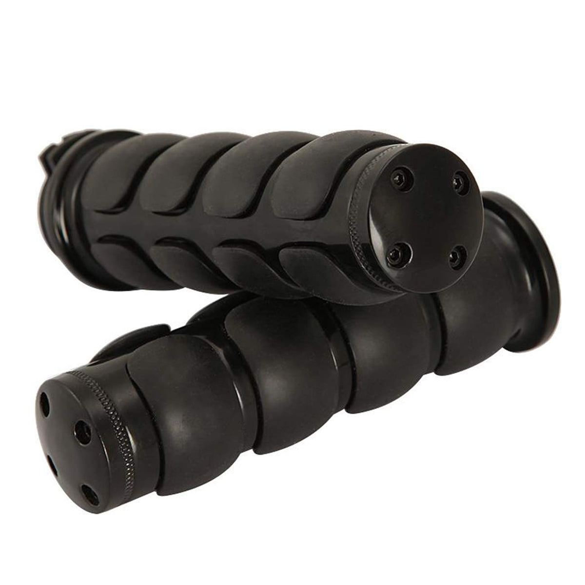 INNOGLOW Motorcycle Handlebar Grips Molded Rubber Black Hand Grips Fits for Cruisers Choppers Harley Davidson Suzuki Kawasaki Ya