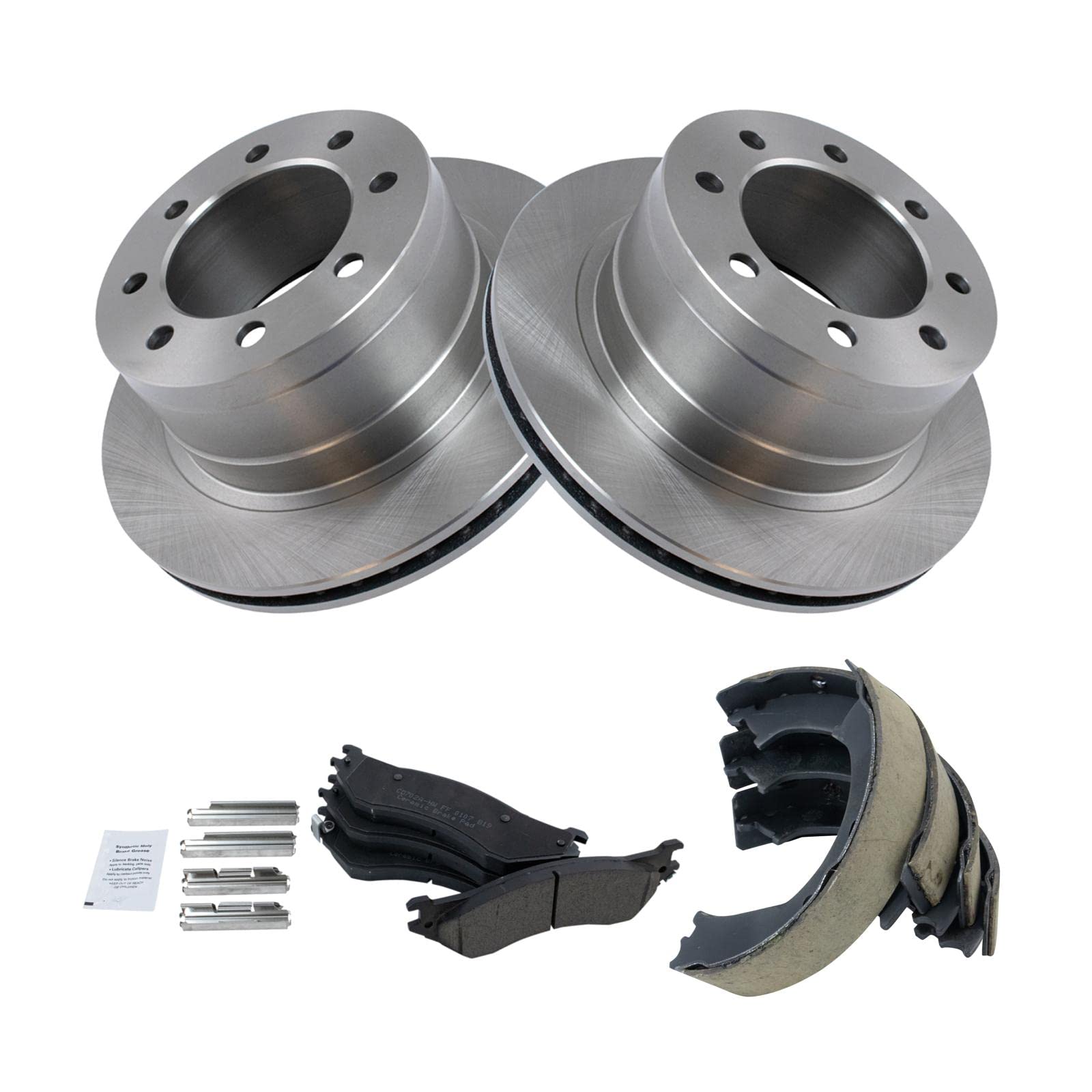 Trq Rear Ceramic Brake Pad & Rotor Kit Compatible With 2006 Dodge Ram 1500