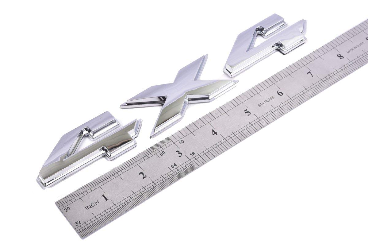 1pcs Chrome 8Inch RAM 4X4 Emblem Badge 3D Emblem Decal Nameplate Flat Letter Replacement for RAM 1500 2500 3500 Glossy Mopar (Ch