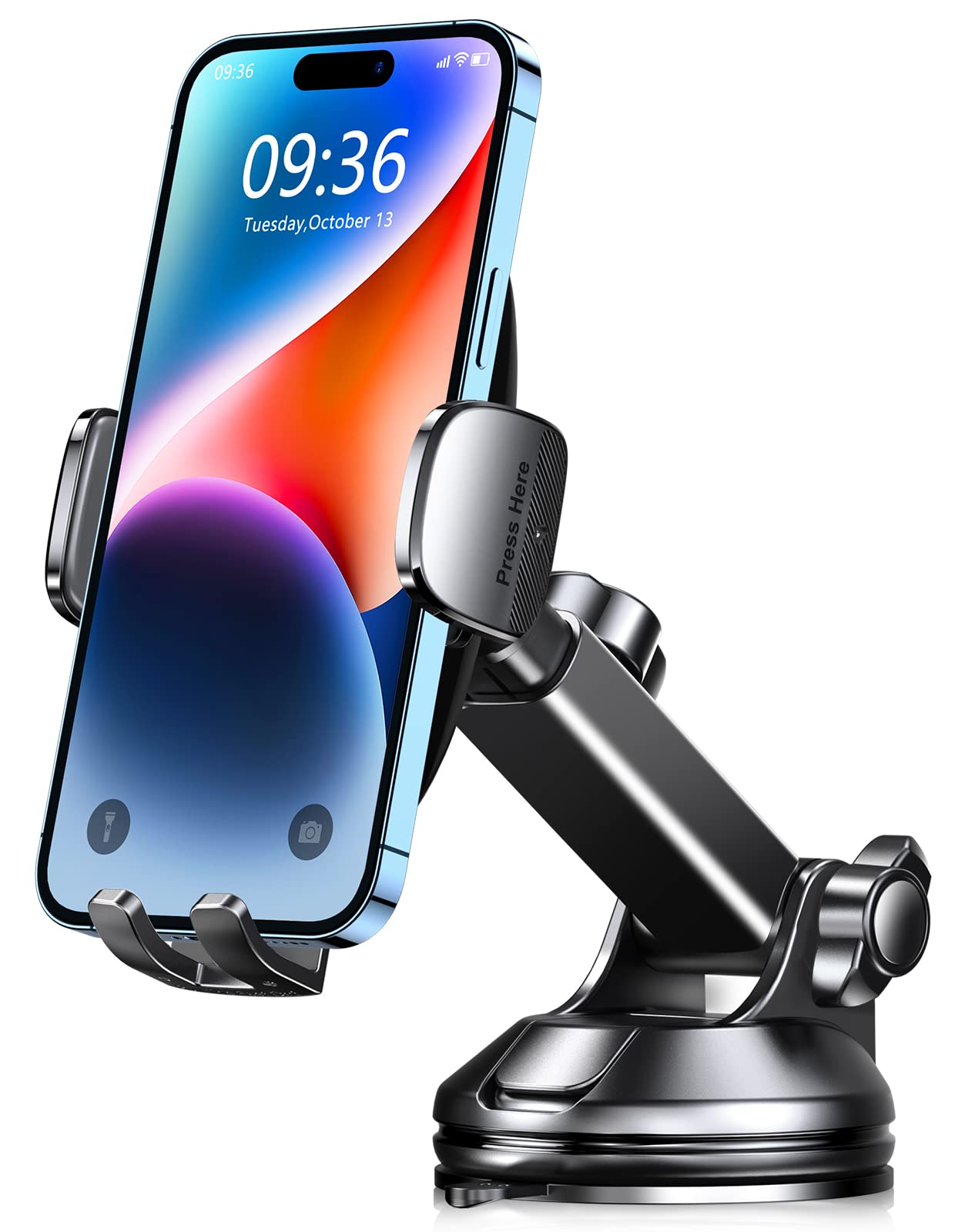 CIRYCASE Car Phone Holder, [Ultra Powerful Suction] Universal Dashboard Phone Holder for Cars, HandsFree & Case Friendly (CR_09