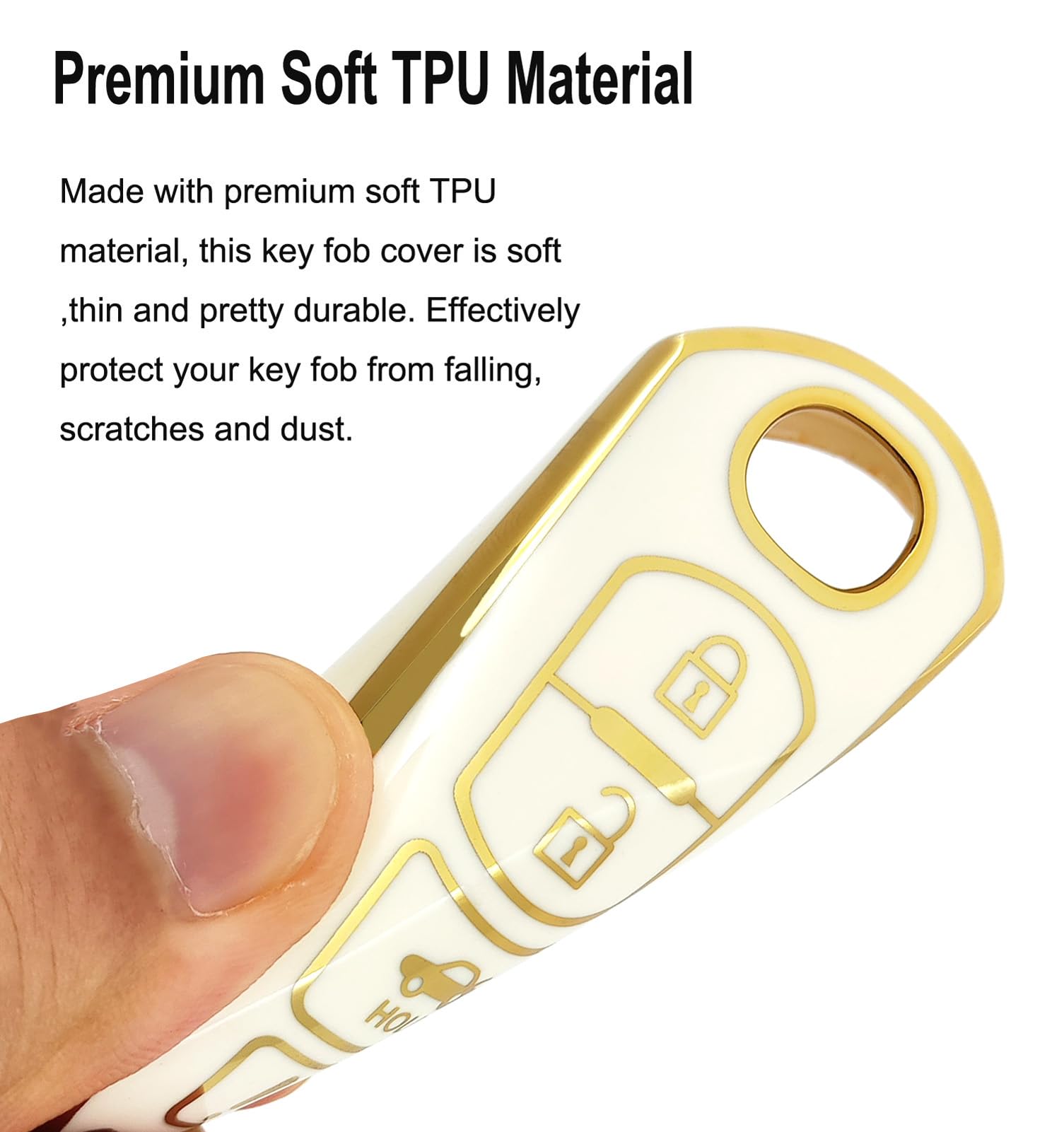 Arruweer Key Fob Cover For Mazda Soft Tpu Key Fob Case Holder Protector Compatiable With Mazda 3 6 8 Miata Mx-5 Cx-3 Cx-5 Cx-7 C