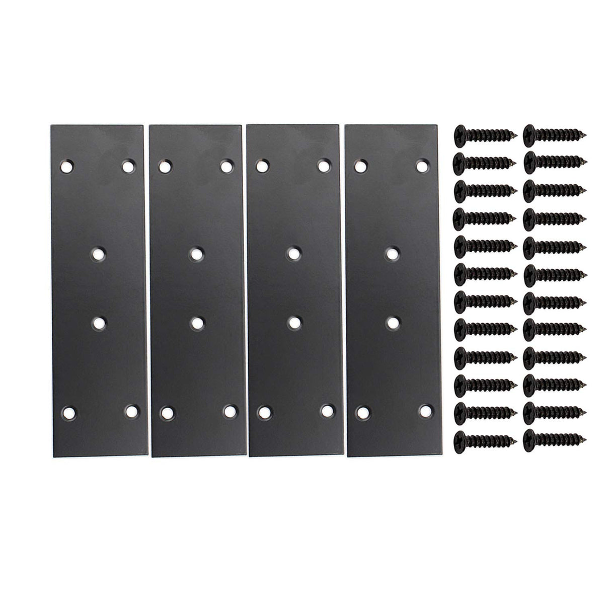 4 Pack Flat Straight Brace Brackets,Ulifestar Stainless Steel Mending Bracket Plate Metal Shelf Support Fixing Joining Plate For Furniture,Wood,Shelves,Cabinet With Screws Black (48X169Mm/1.9X6.7'')