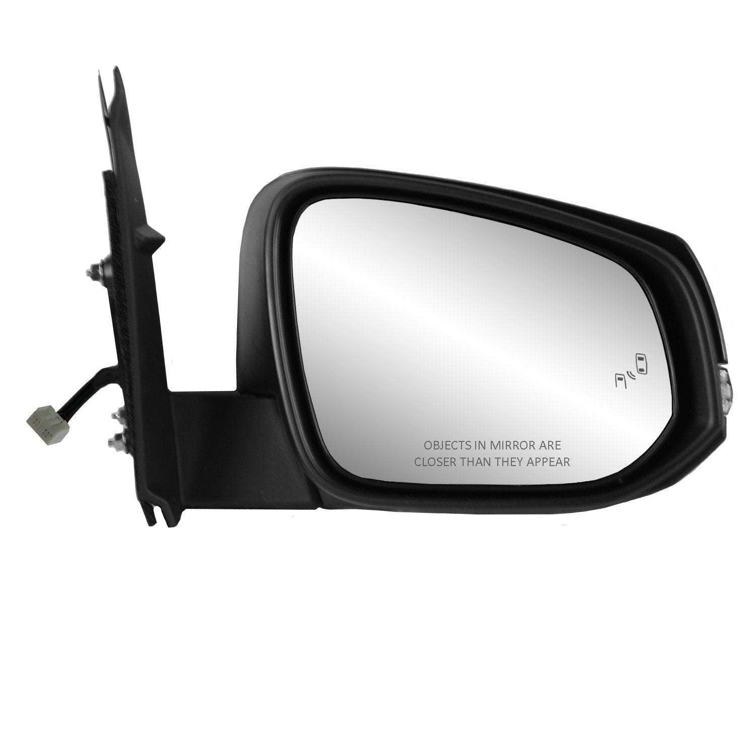 Passenger Side Mirror for Toyota Tacoma, Textured Black w/PTM Cover, w/Turn Signal, Blind spot Detection System, Foldaway, w/o Puddle lamp, w/o spot Mirror, Heated Power