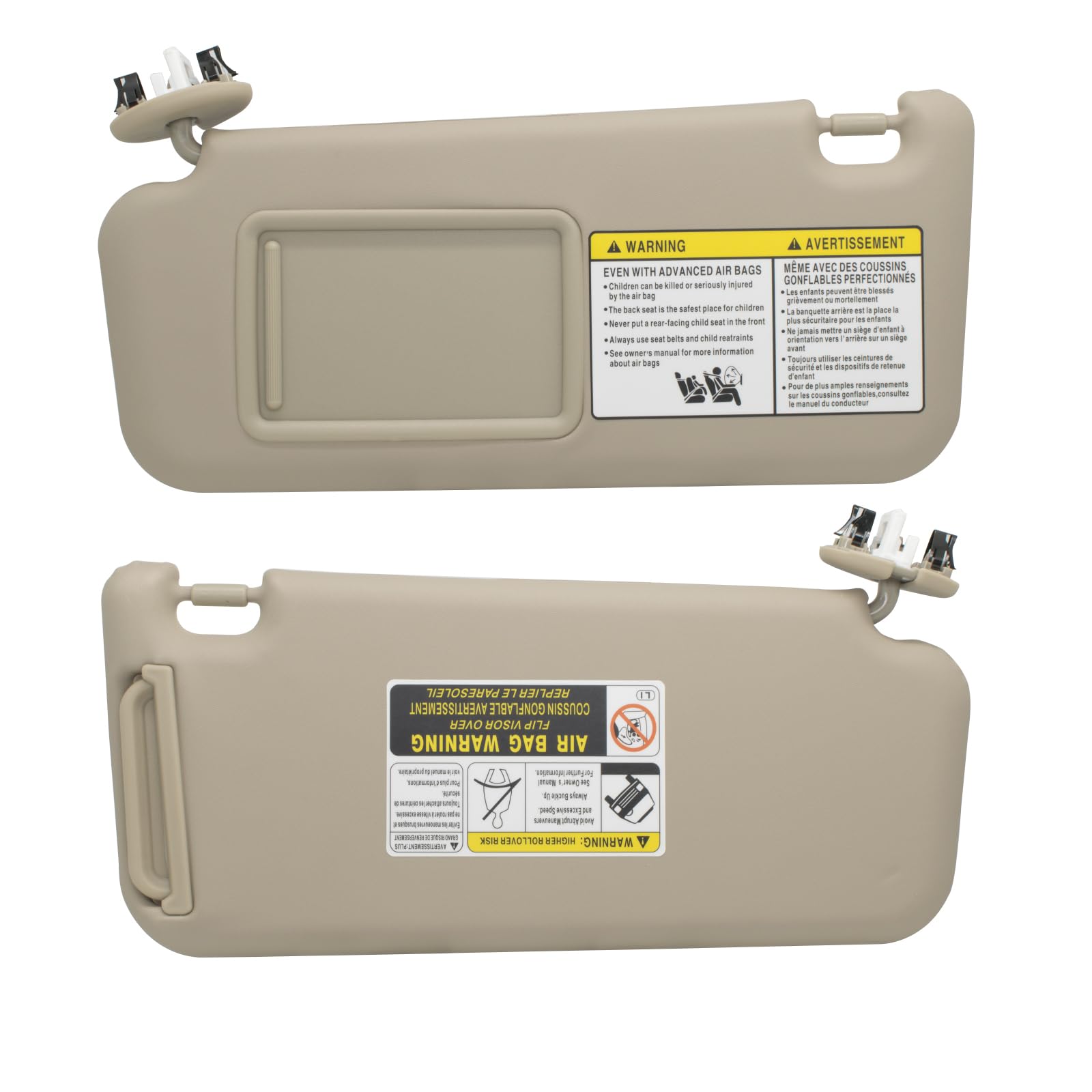CRAZYPARTS Driver Left Side Sun Visor for Toyota RAV4 2006-2013, Beige, Model 74320-42501-A1, Plastic Material