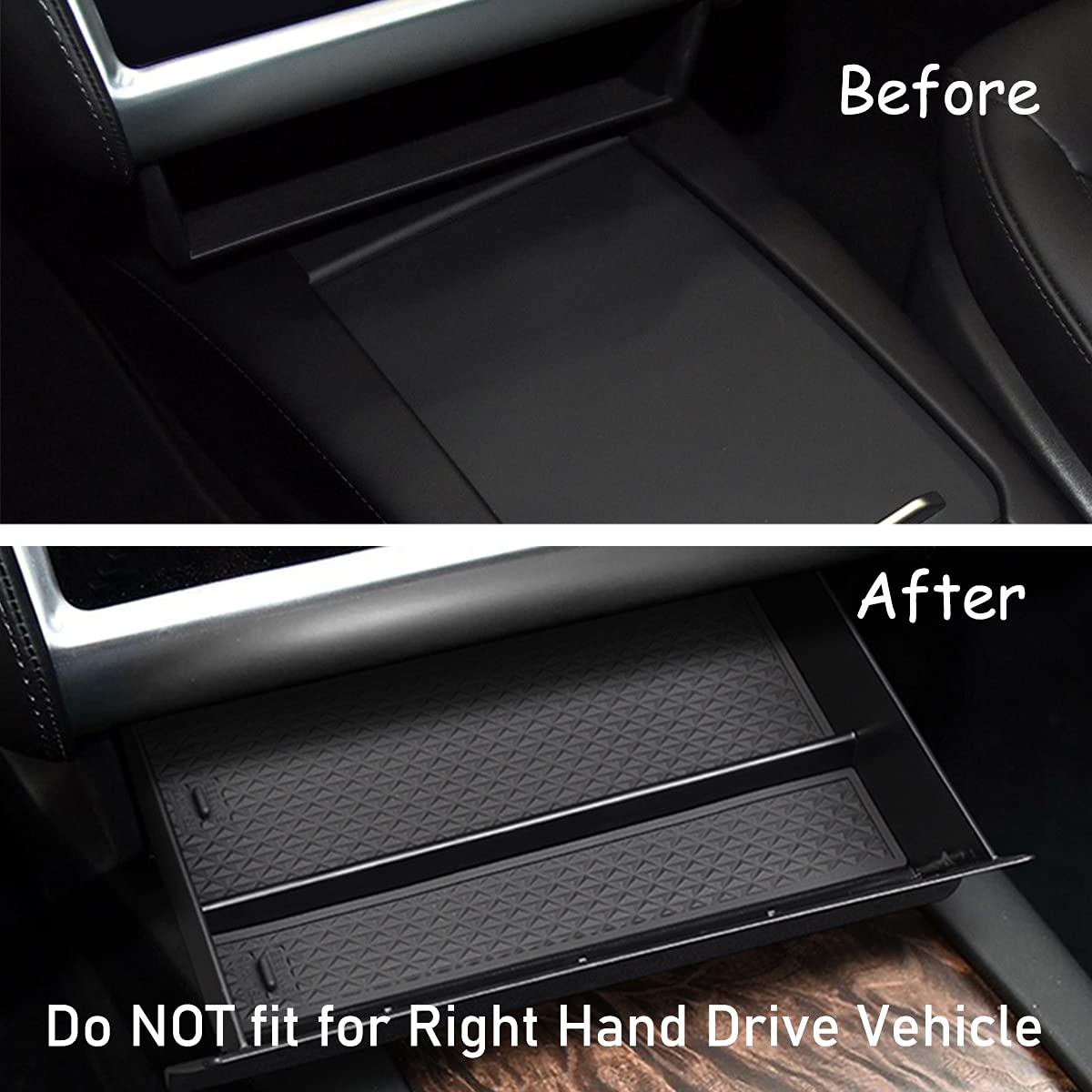 Jaronx Compatible Tesla Model S/X Cubby Drawer, Center Console Organizer Storage Box, 2012-2019, 2020, 2021