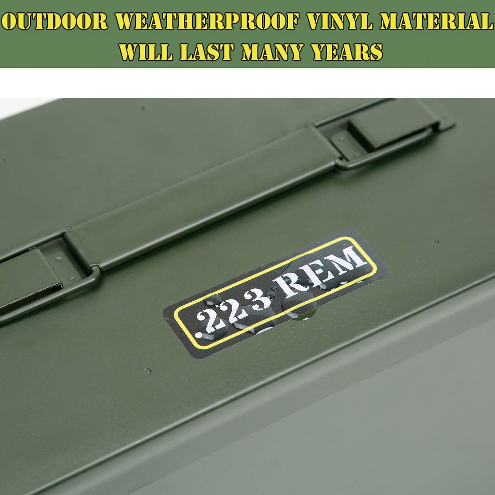 Aolamegs Ammo Can Vinyl Sticker Set Decal Label For Cans Cases Boxes .357 .223 .308 .40 .30-30 .458 20Ga 7.62 * 54 .38 44Mag (56