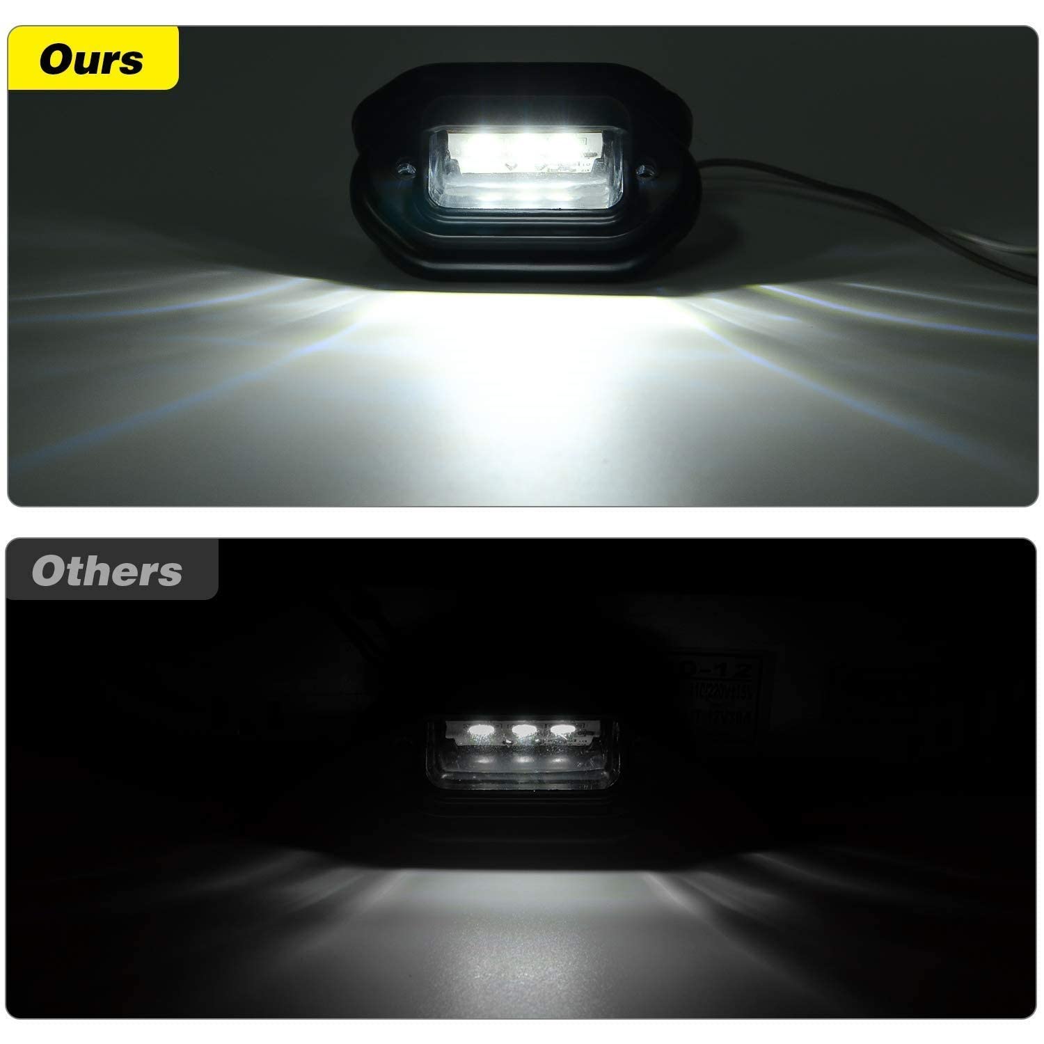 Nilight 2Pcs 12V Led License Tag Light Convenience Courtesy Door Step Lights Waterproof Rainproof Dome Cargo Under Hood Legal Fo