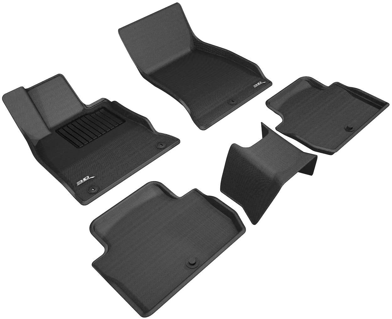 3D Maxpider Custom Fit Kagu Floor Mat (Black) Compatible With Kia Stinger Rwd 2018-2023 - Full Set