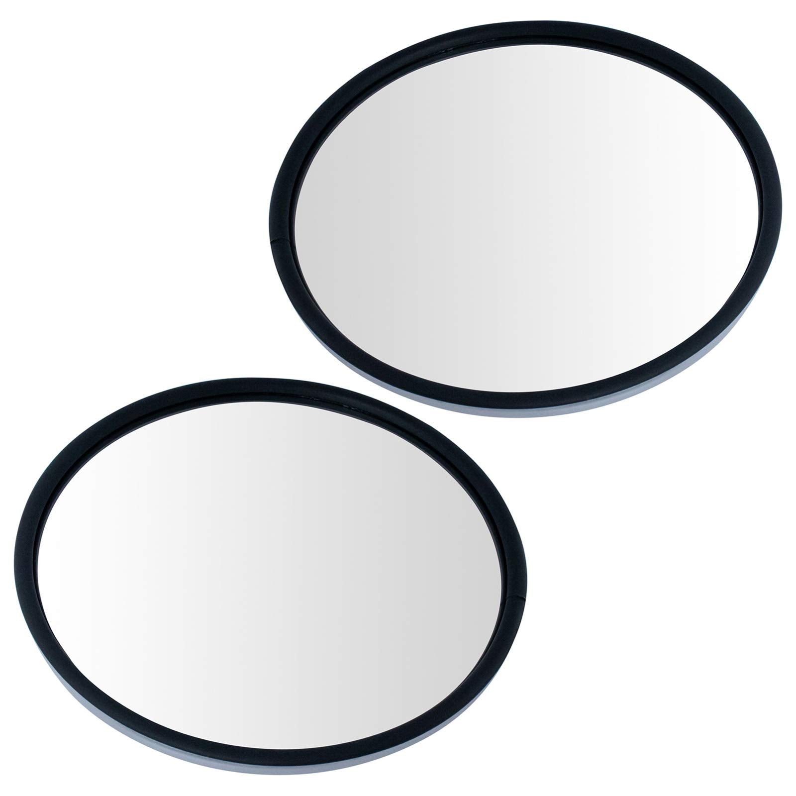 Trq 8.5'' Round Convex Mirror Pair Set Stainless Steel Heated Offset Stud W/Bracket