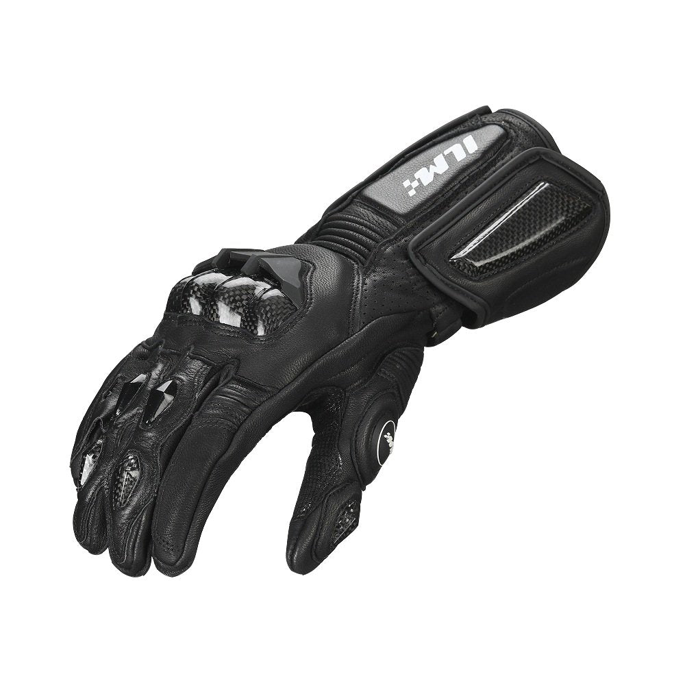 Ilm Air Flow Leather Motorcycle Gloves For Men And Women Model-Grc01L (Xl, Black-Long)