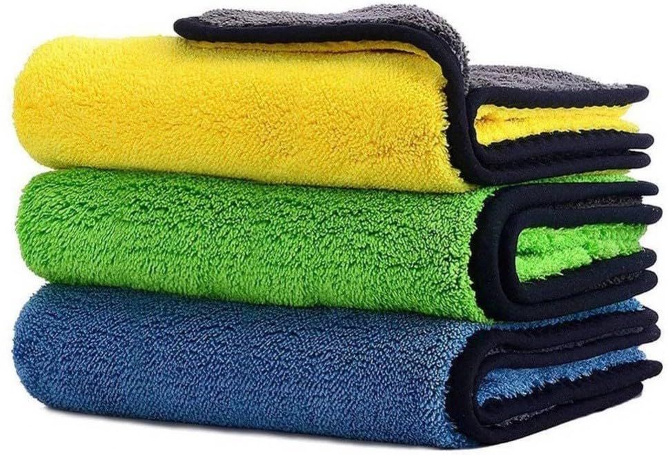 ASTRELLA Microfiber Vehicle Washing Cloth | Pack of 3 | Ultra Soft & Highly Absorbent Cleaning Towel for Cars & Bikes
