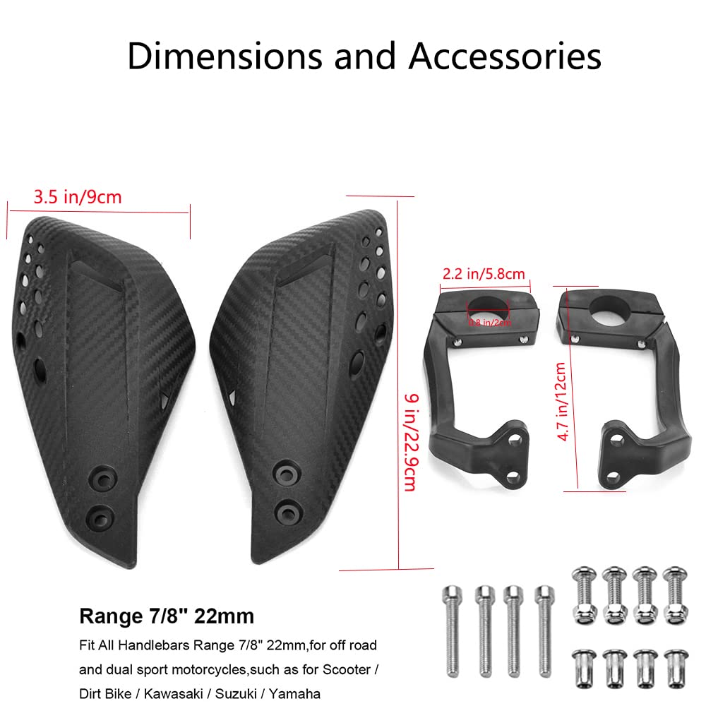 Kucehiup Motorcycle Handguards 7/8' 22Mm Universal Hand Guards Black