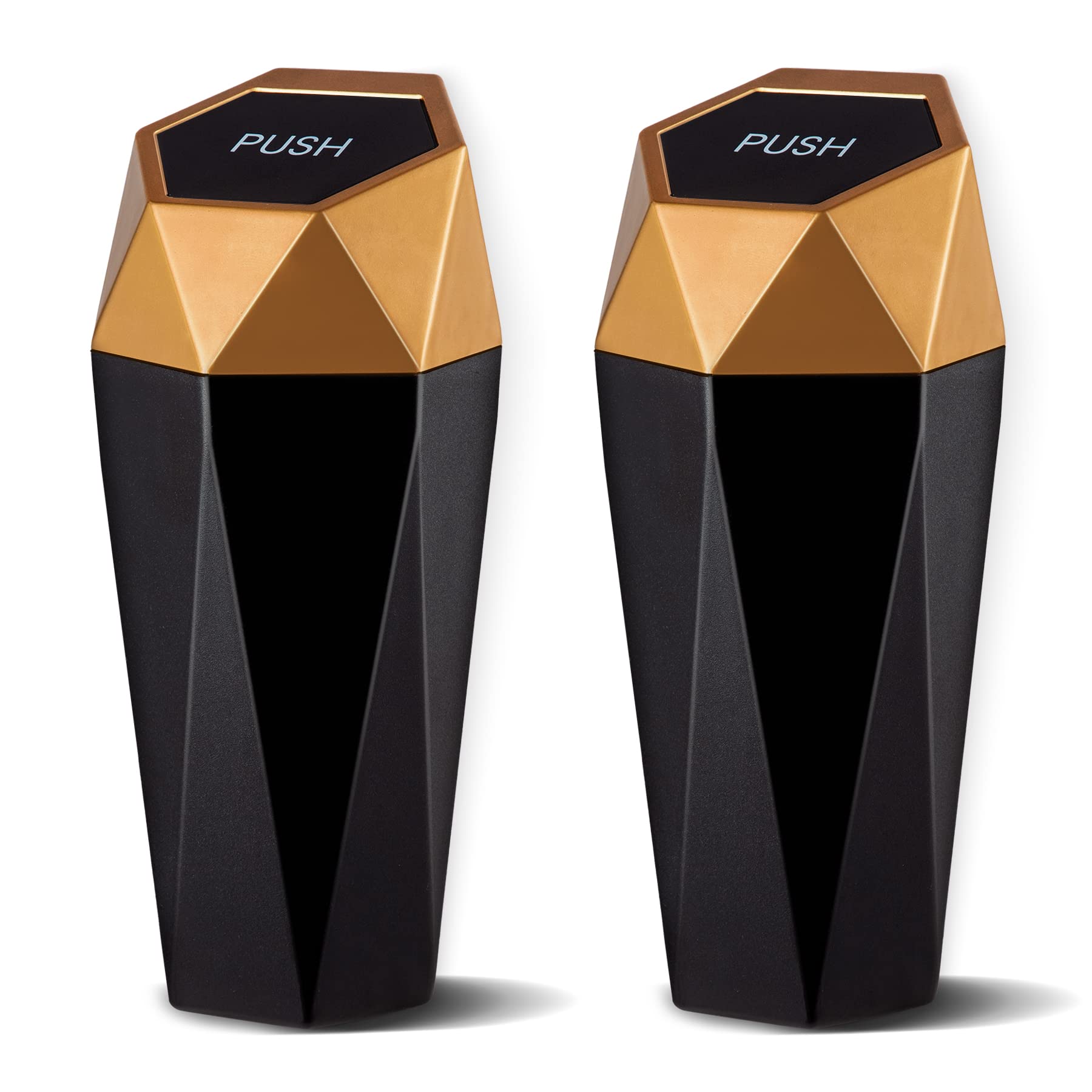 Justtop Car Trash Can With Lid, Diamond Design Small Automatic Portable Trash Can, Easy To Clean, Used In Car Home Office Interi