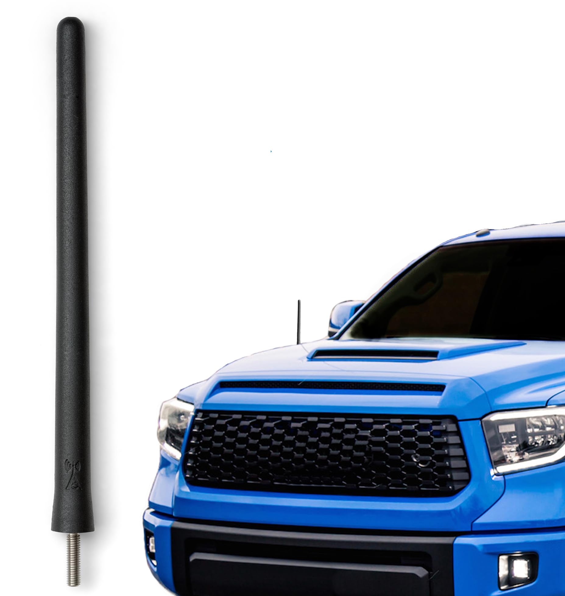 Antennamastsrus - Short Rubber Antenna Fits Toyota Tundra (2000-2020) - Usa Stainless Steel Threading - The Original 6 3/4 Inch Accessories - Car Wash Proof - Internal Copper Coil