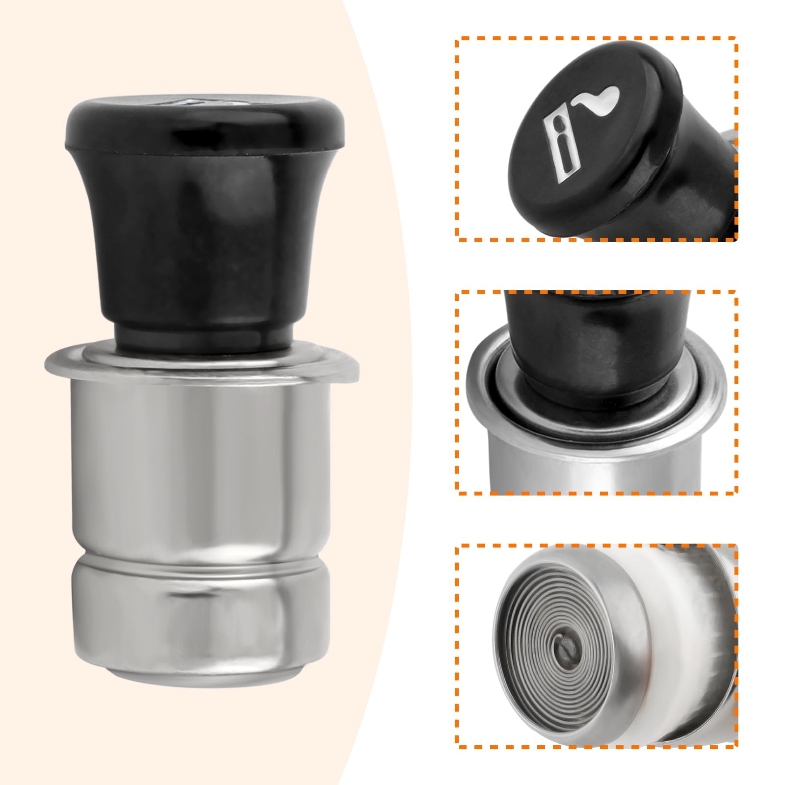 Car Cigarette Lighter, Pop-Out Metal Plastic Construction Cigarette Lighter,12V Auto Cigarette Lighter Plug Replacement Fits For