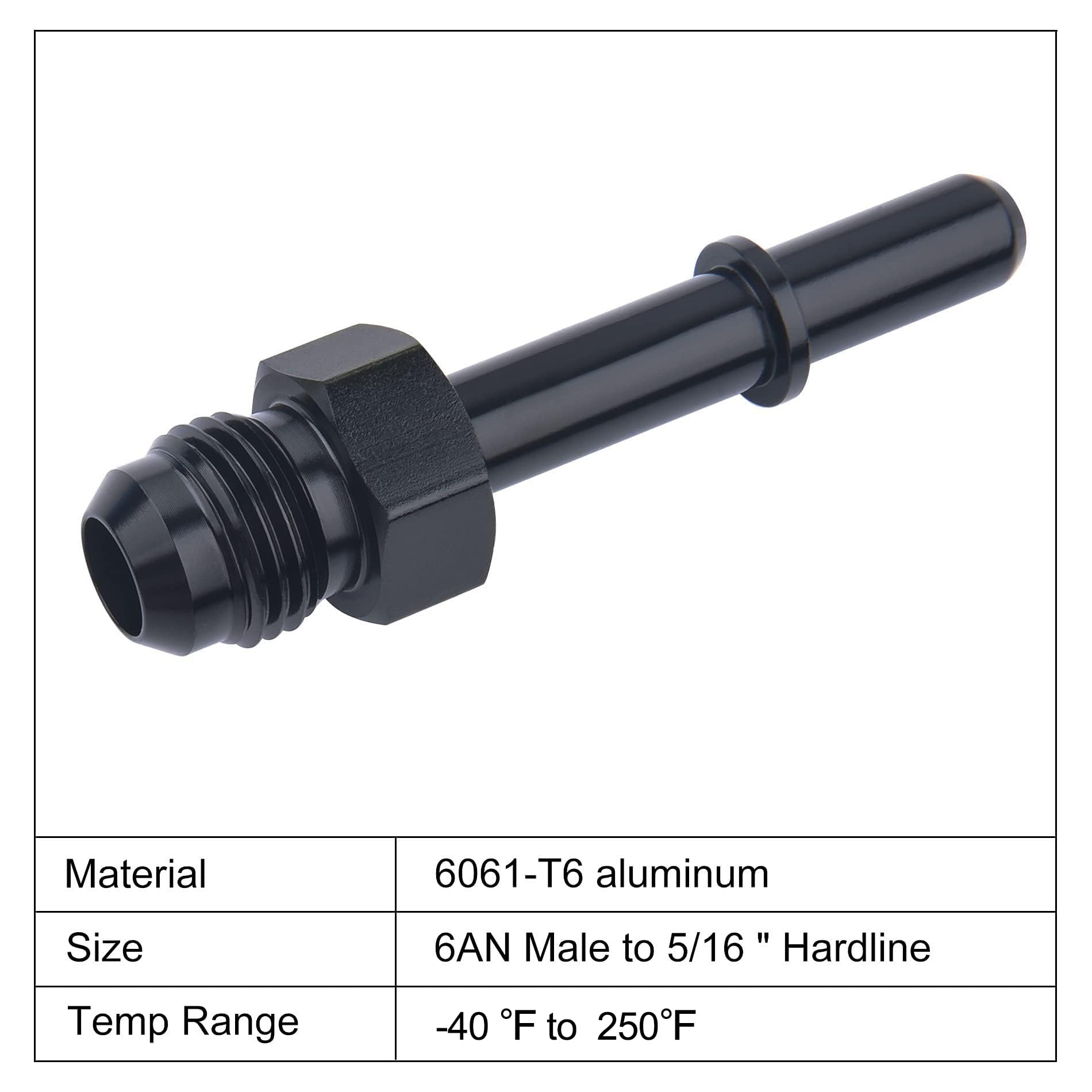 Evil Energy 6An Male To 5/16' Sae Quick Disconnect Male Push On Efi Fitting Adapter Aluminum